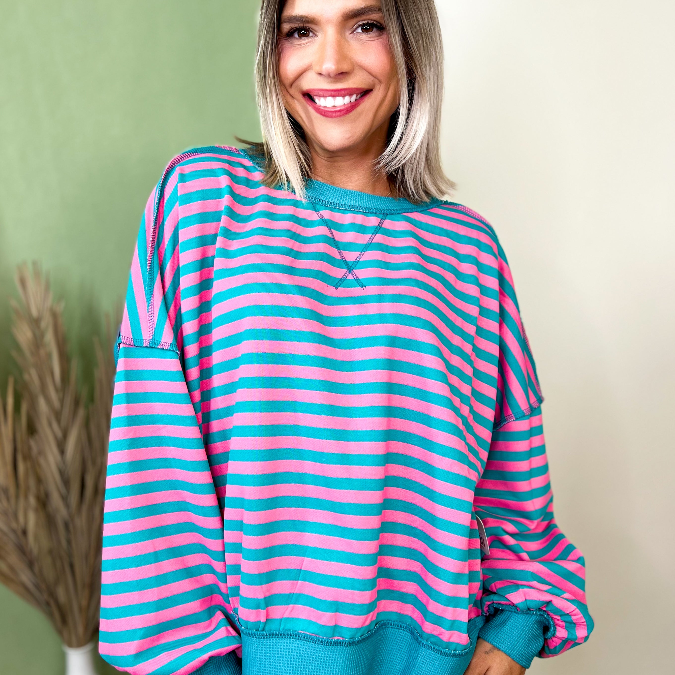 Fireside Stripe Pullover-120 LONG SLEEVE TOPS-HEIMISH-Heathered Boho Boutique, Women's Fashion and Accessories in Palmetto, FL