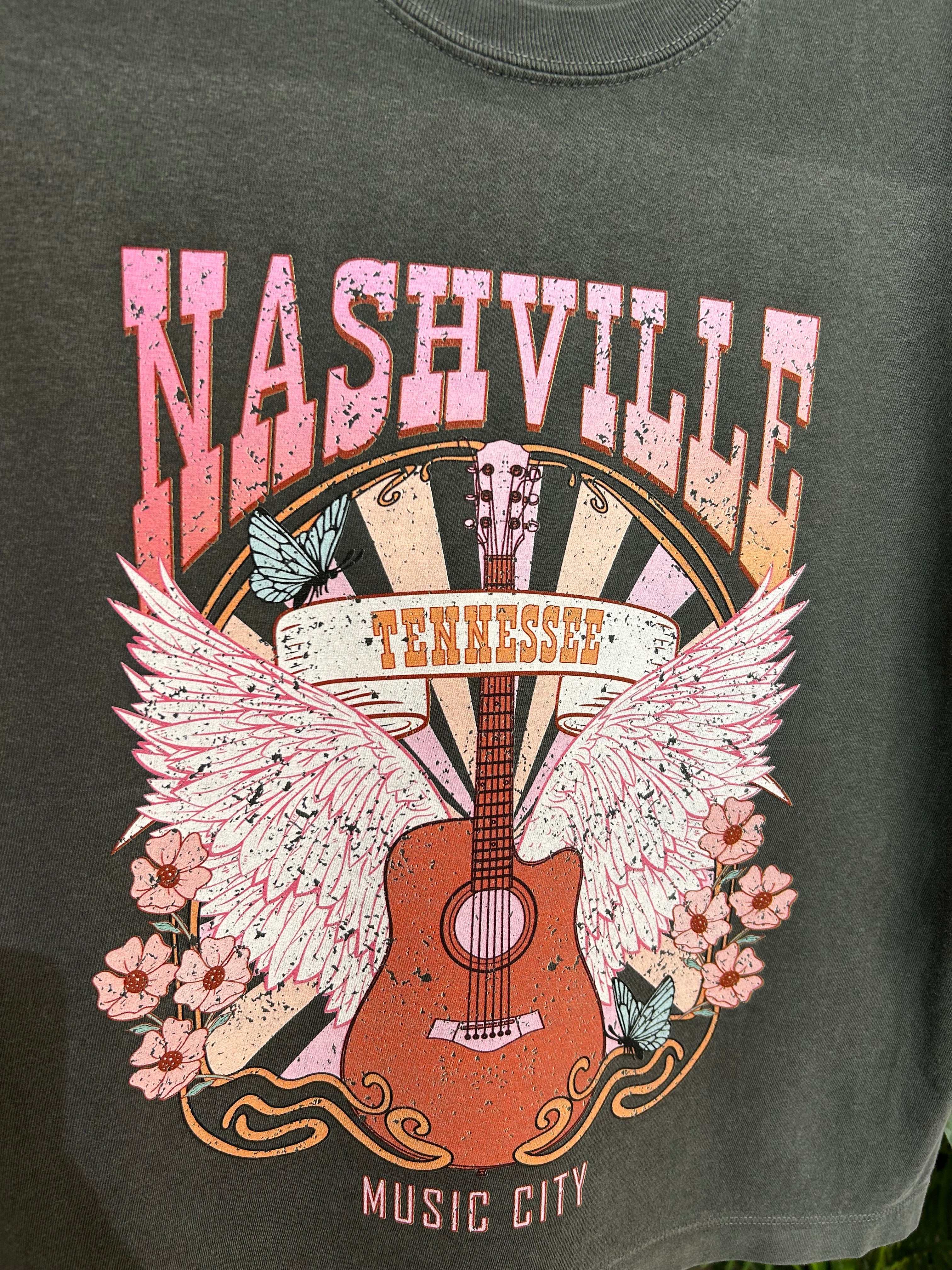 Nashville Boxy Graphic Tee-130 Graphic Tees-Heathered Boho-Heathered Boho Boutique, Women's Fashion and Accessories in Palmetto, FL