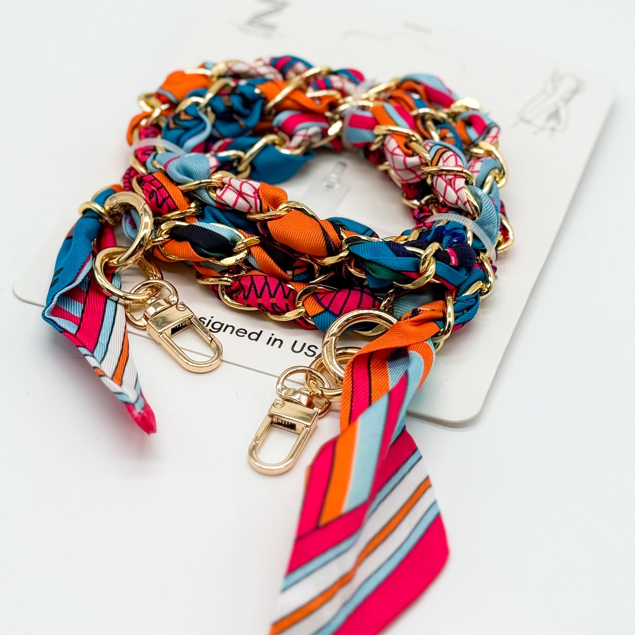 Silk Scarf Phone Holder Crossbody-340 Other Accessories-Queens Designs-Heathered Boho Boutique, Women's Fashion and Accessories in Palmetto, FL