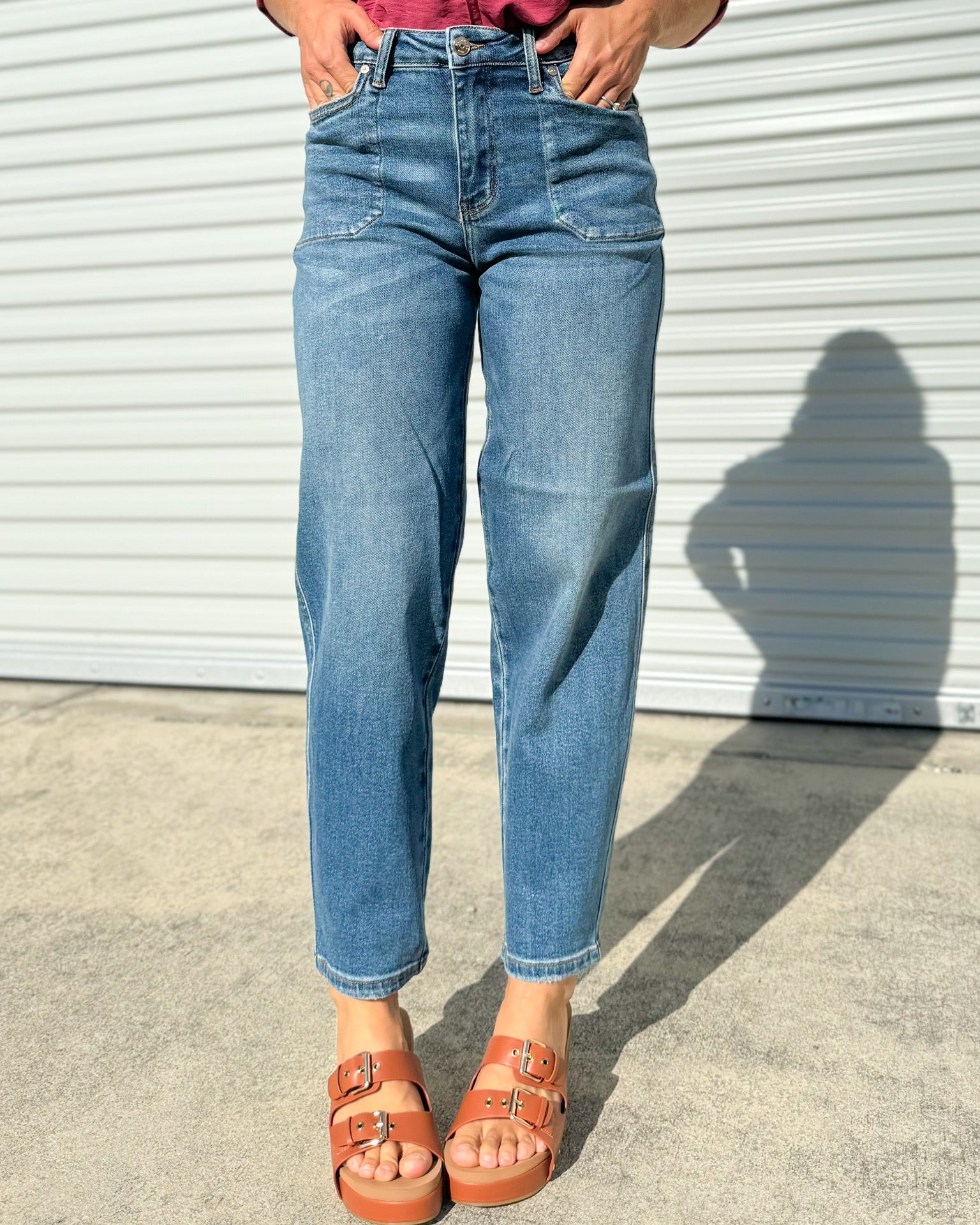 Restock: Up at Dawn Barrel Jeans by Judy Blue-190 Jeans-Judy Blue-Heathered Boho Boutique, Women's Fashion and Accessories in Palmetto, FL