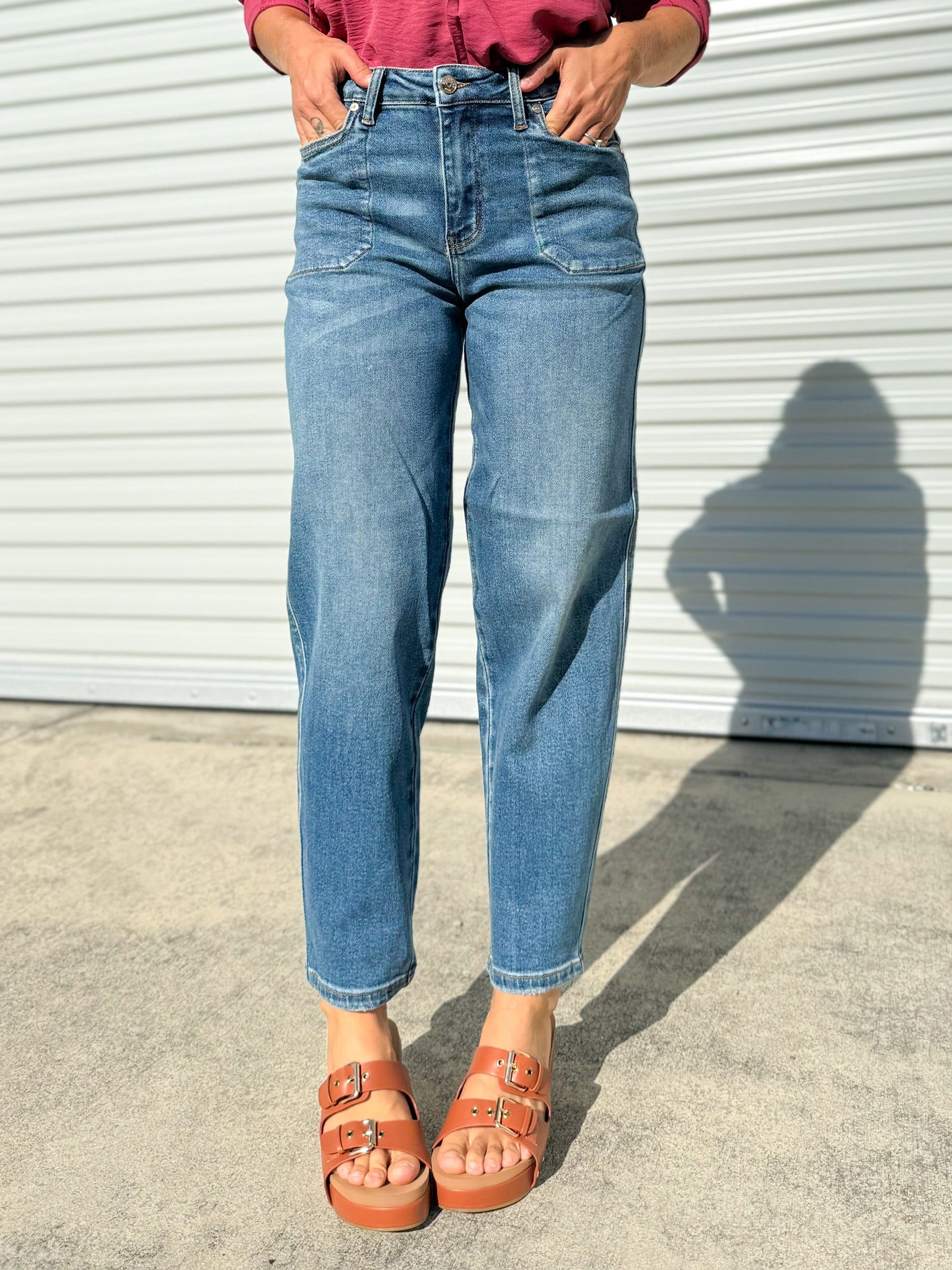 Restock: Up at Dawn Barrel Jeans by Judy Blue-190 Jeans-Judy Blue-Heathered Boho Boutique, Women's Fashion and Accessories in Palmetto, FL