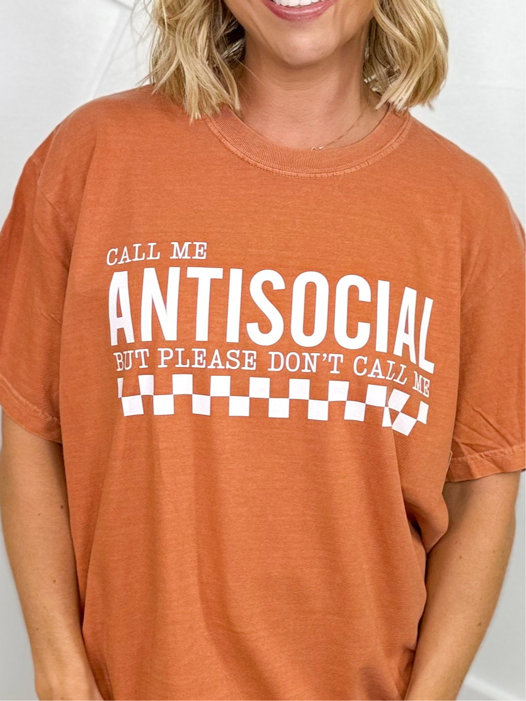 Call Me Antisocial Graphic Tee - Yam-130 Graphic Tees-Heathered Boho-Heathered Boho Boutique, Women's Fashion and Accessories in Palmetto, FL