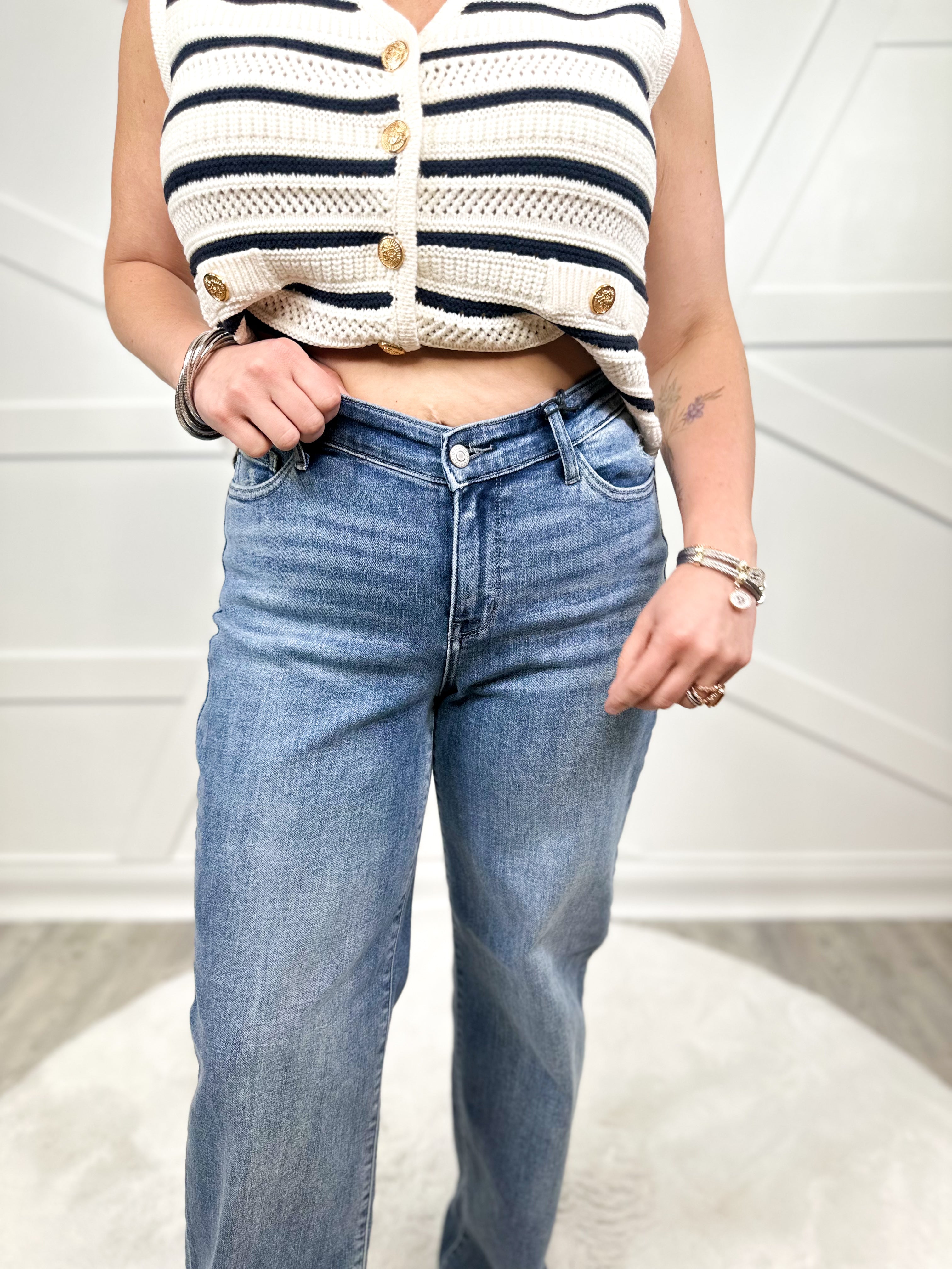RESTOCK: Vixen V-Front Baggy Fit by Judy Blue-190 Jeans-Judy Blue-Heathered Boho Boutique, Women's Fashion and Accessories in Palmetto, FL