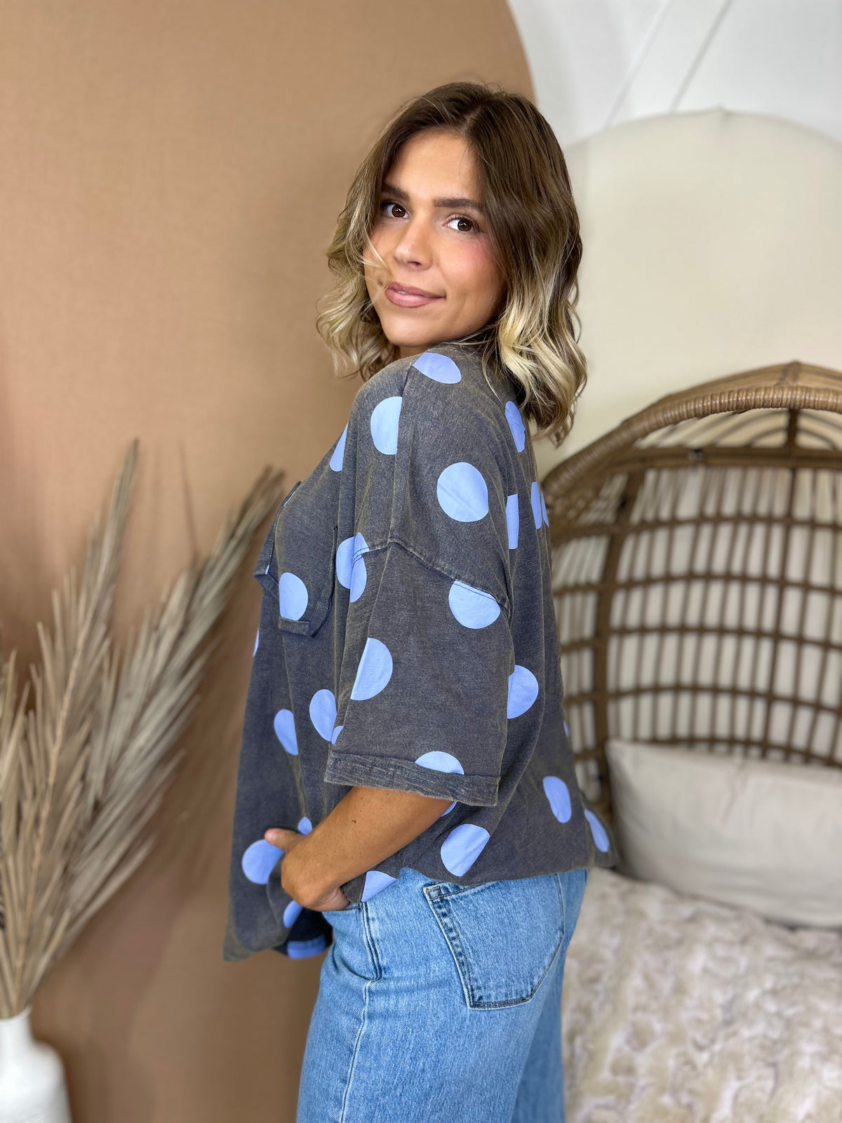 The Spot On Boxy Top-110 SHORT SLEEVE TOP-EASEL-Heathered Boho Boutique, Women's Fashion and Accessories in Palmetto, FL