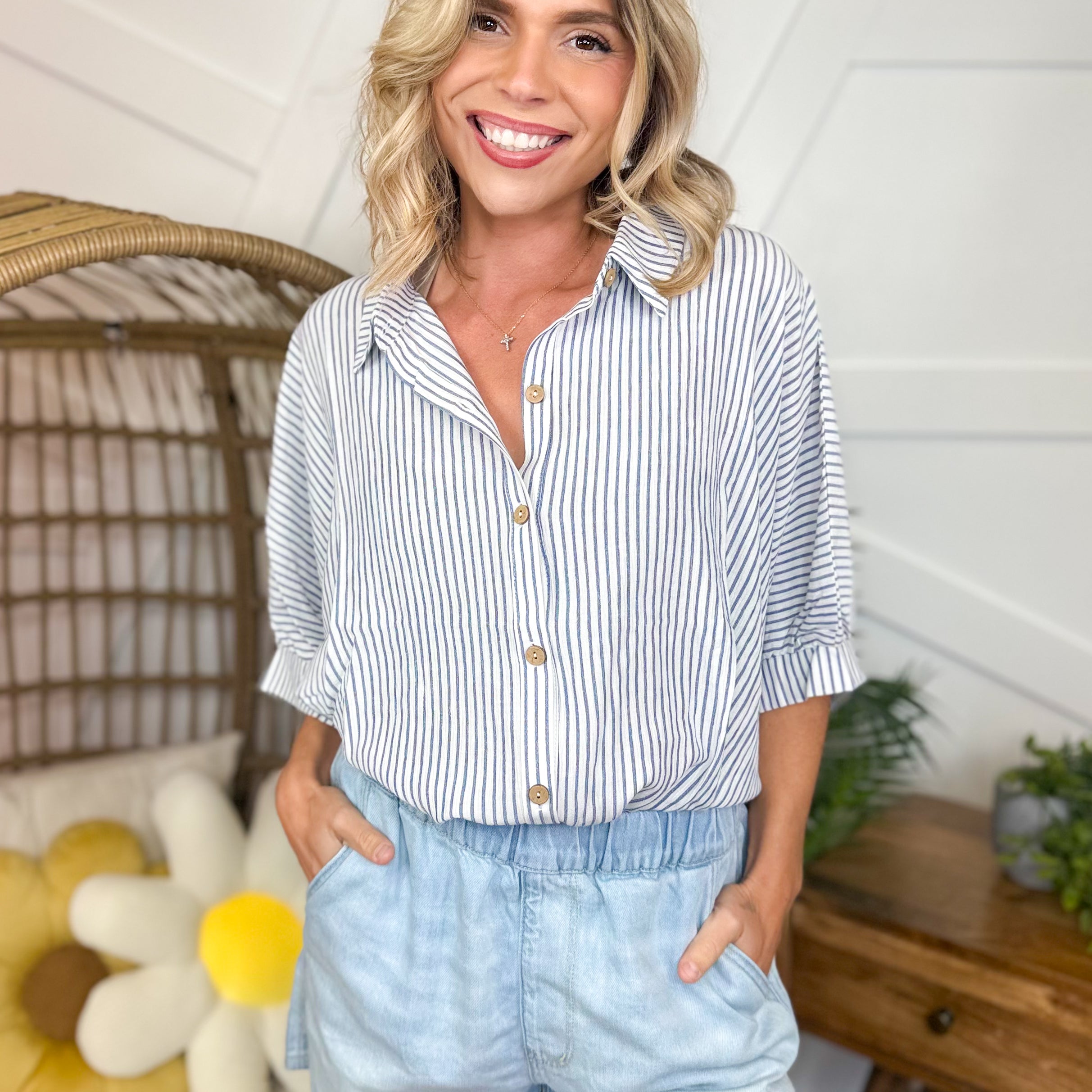 Polished Top-110 SHORT SLEEVE TOP-ZENANA-Heathered Boho Boutique, Women's Fashion and Accessories in Palmetto, FL