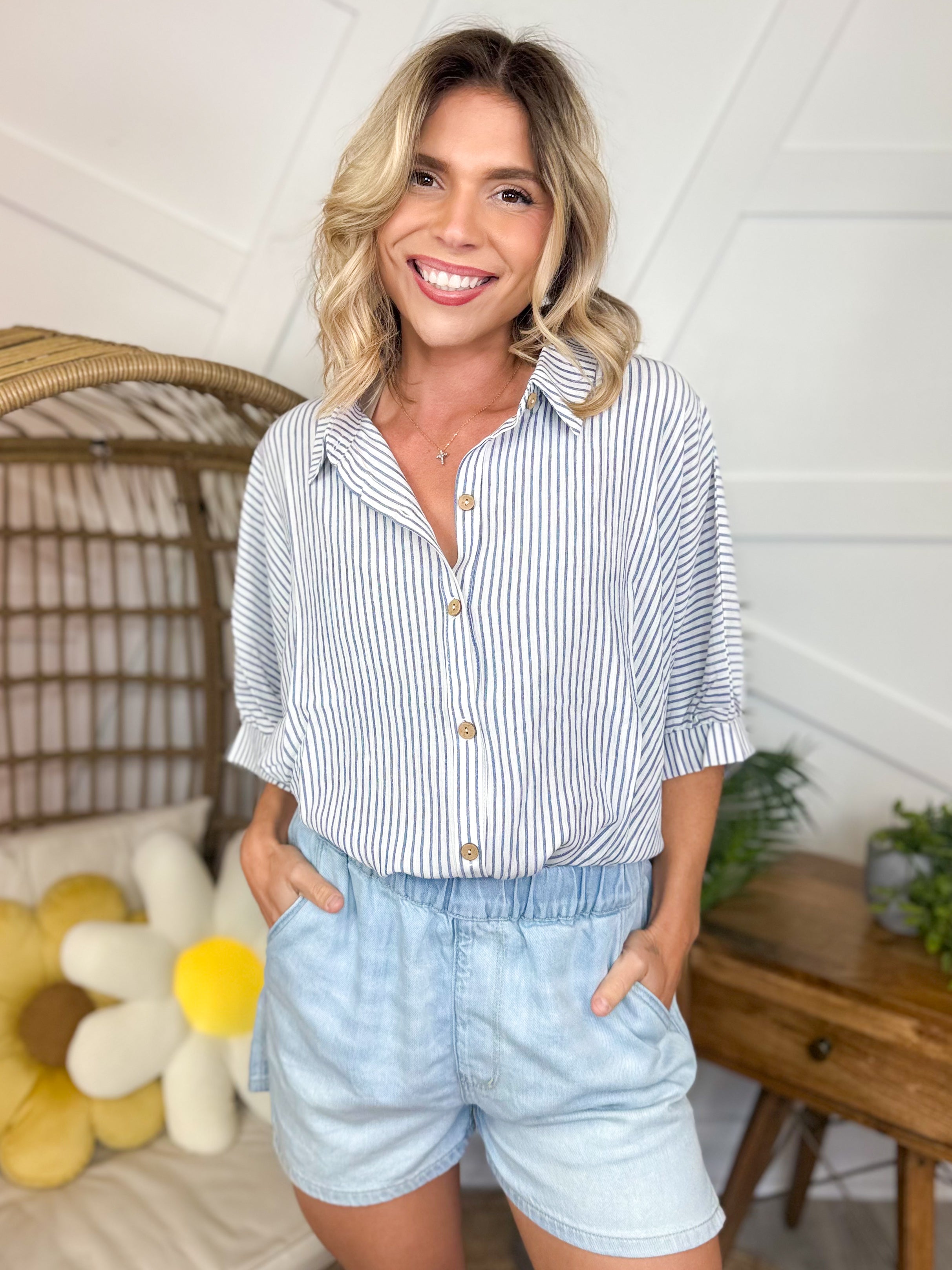 Polished Top-110 SHORT SLEEVE TOP-ZENANA-Heathered Boho Boutique, Women's Fashion and Accessories in Palmetto, FL