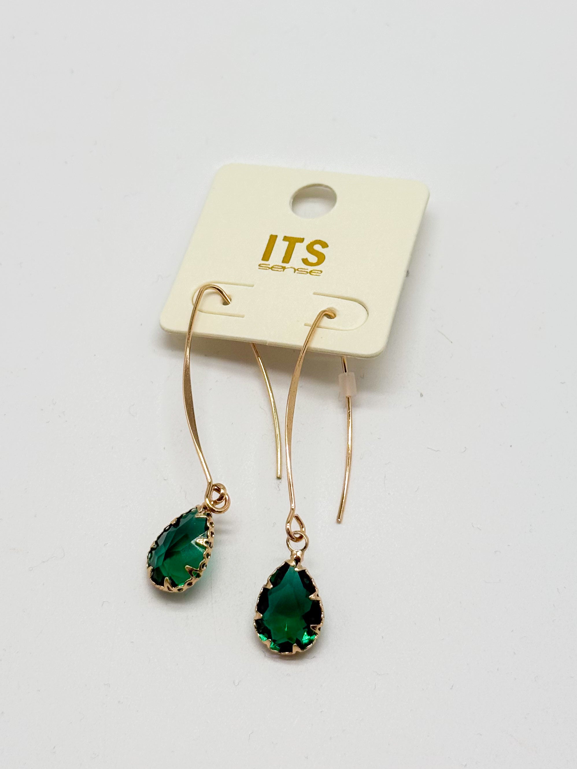 Glass Teardrop Long Earrings-310 Jewelry-RNK Jewelry-Heathered Boho Boutique, Women's Fashion and Accessories in Palmetto, FL