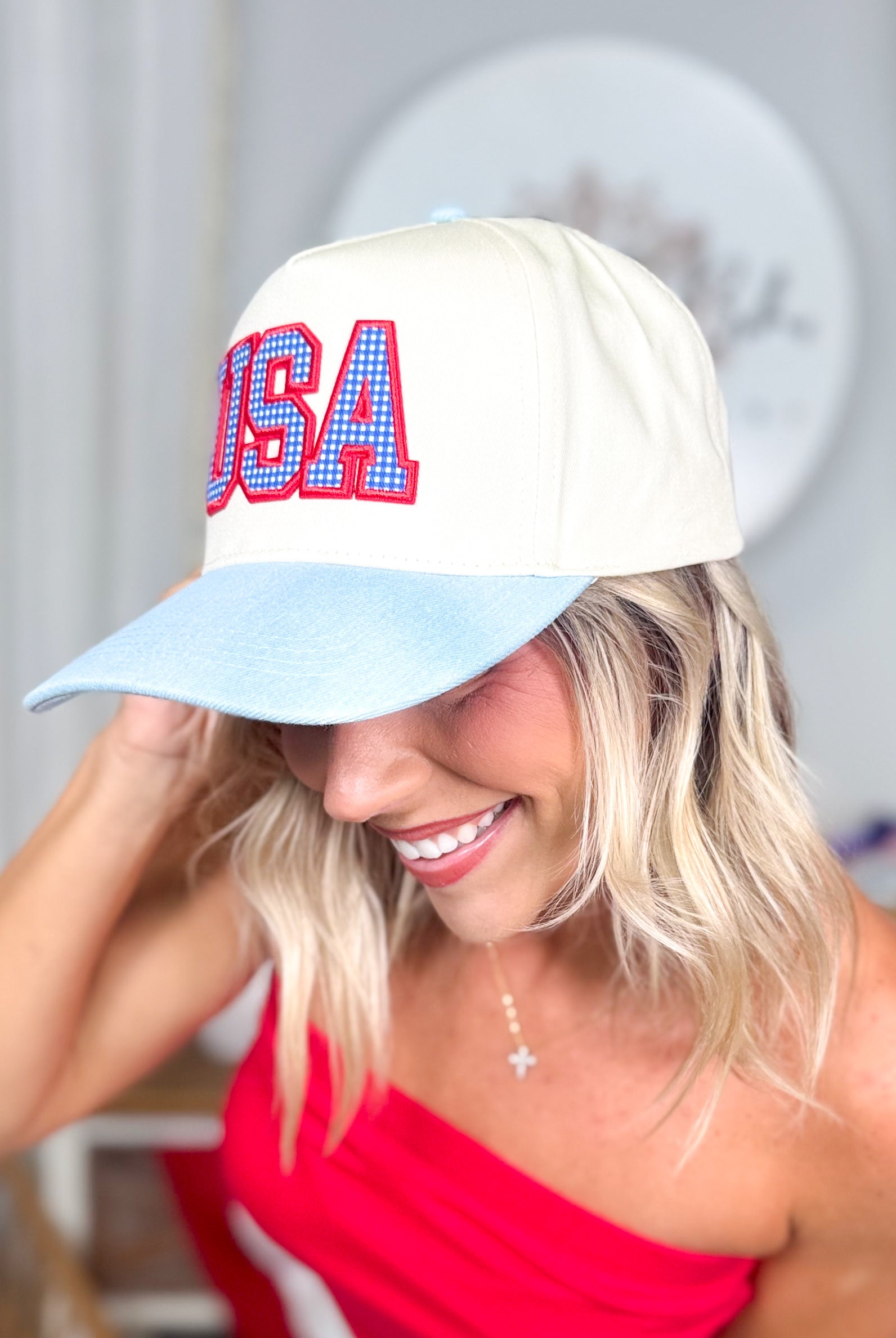 USA Patch Baseball Cap-330 Headwear-Fashion City-Heathered Boho Boutique, Women's Fashion and Accessories in Palmetto, FL