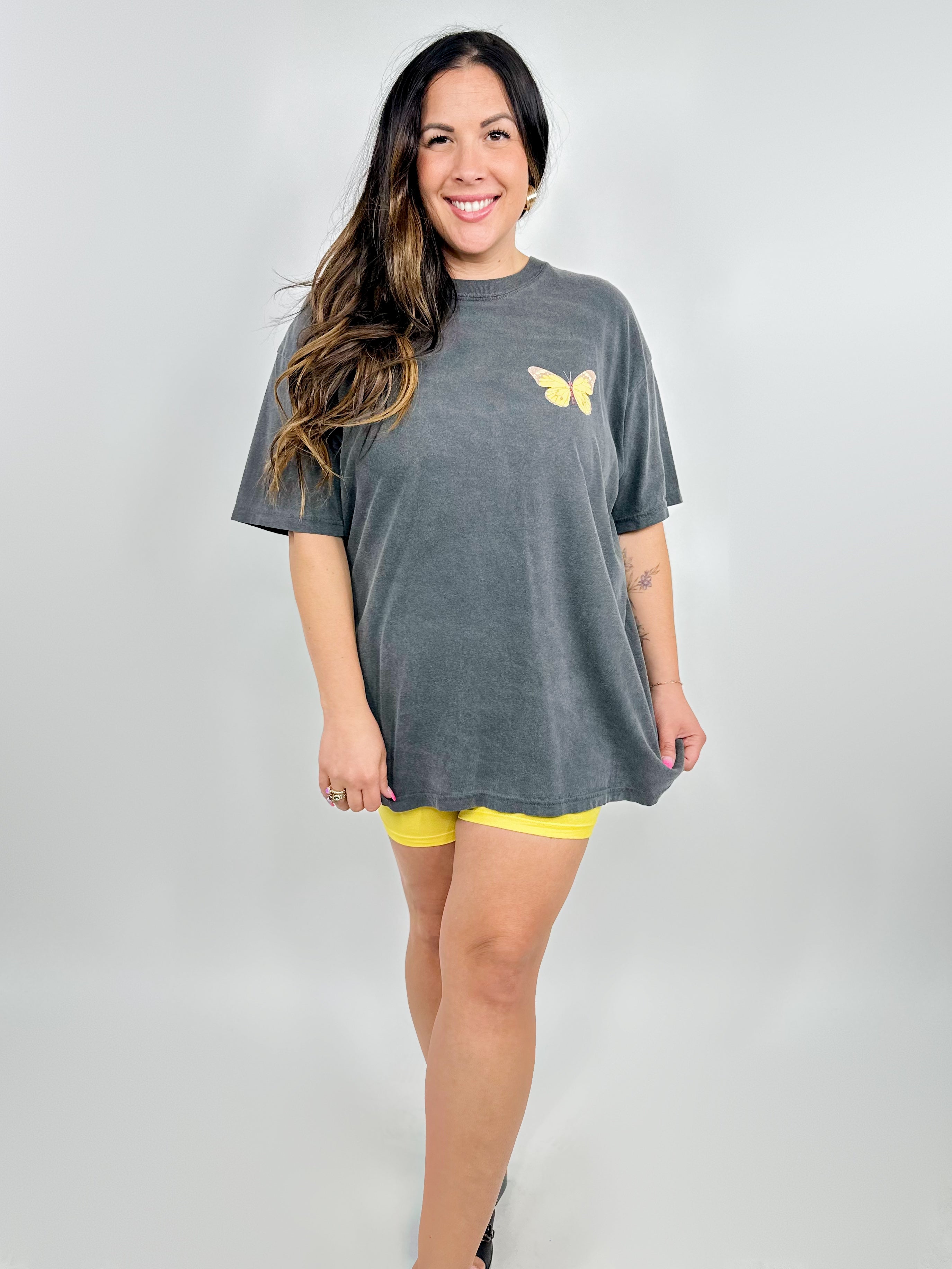 Better World Smiley Graphic Tee-130 Graphic Tees-Heathered Boho-Heathered Boho Boutique, Women's Fashion and Accessories in Palmetto, FL