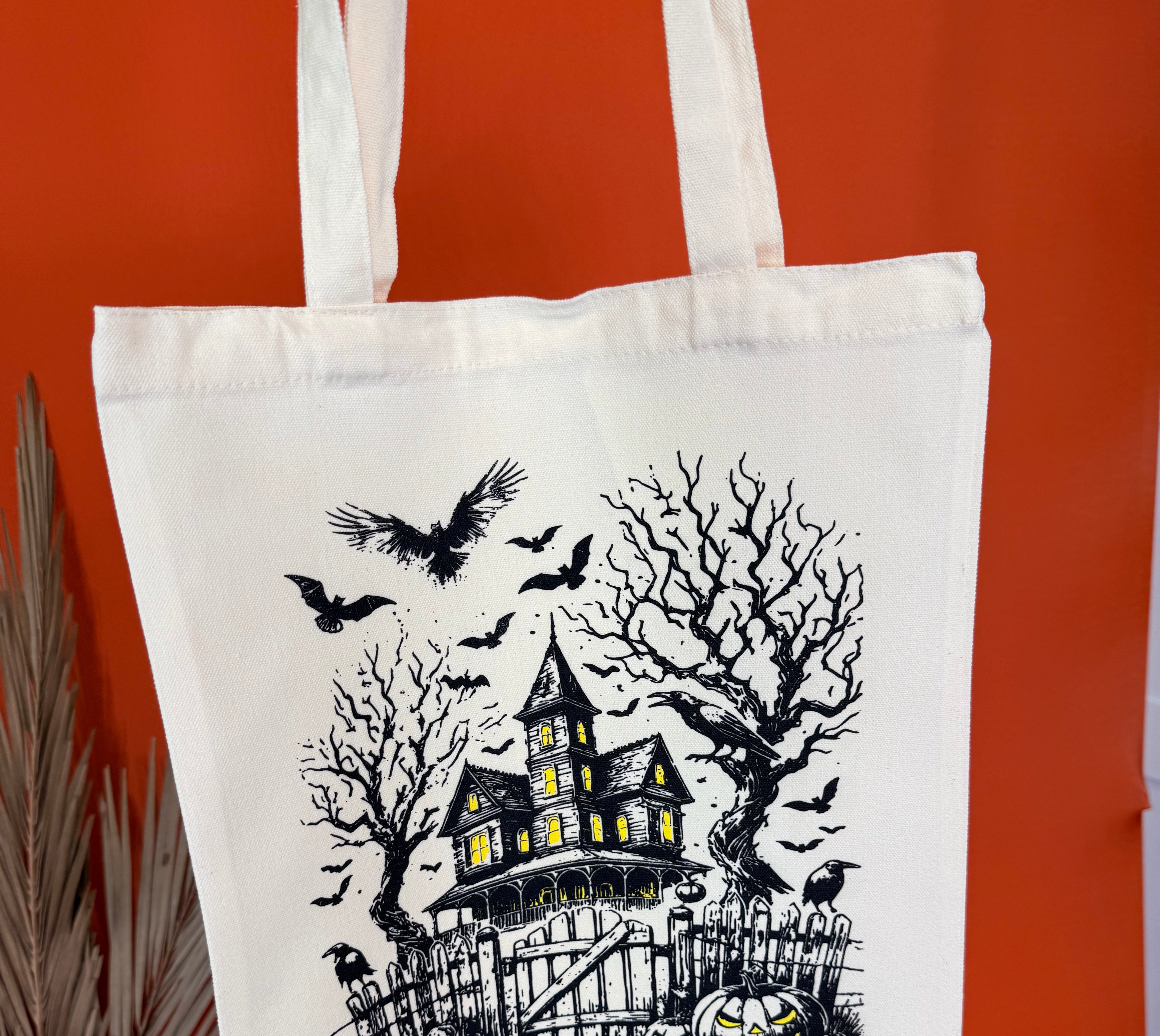 Uncle John's Haunted House Graphic Tote-320 Bags-Heathered Boho-Heathered Boho Boutique, Women's Fashion and Accessories in Palmetto, FL