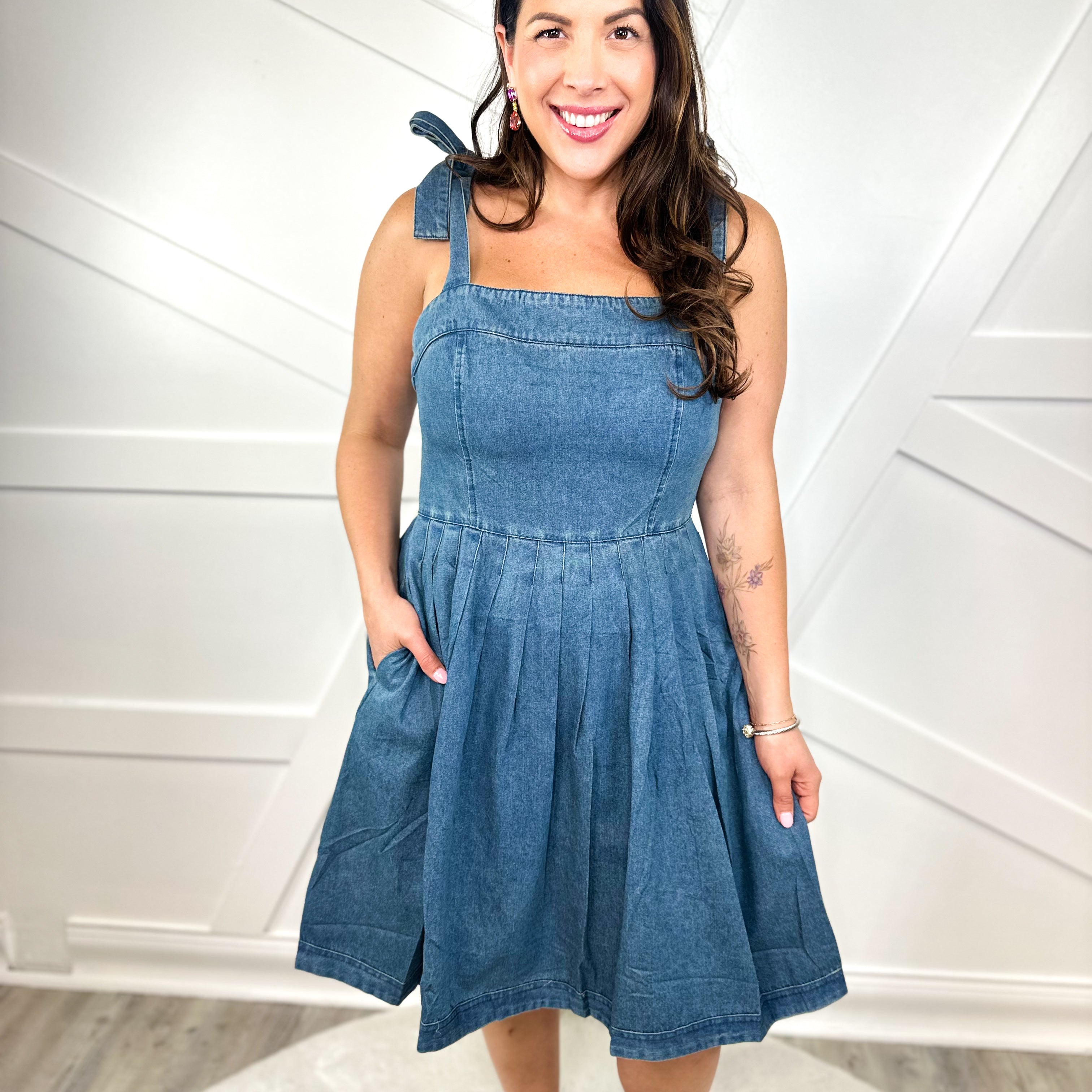 Dusk to Denim Dress-230 DRESSES/JUMPSUITS/ROMPERS-ODDI-Heathered Boho Boutique, Women's Fashion and Accessories in Palmetto, FL