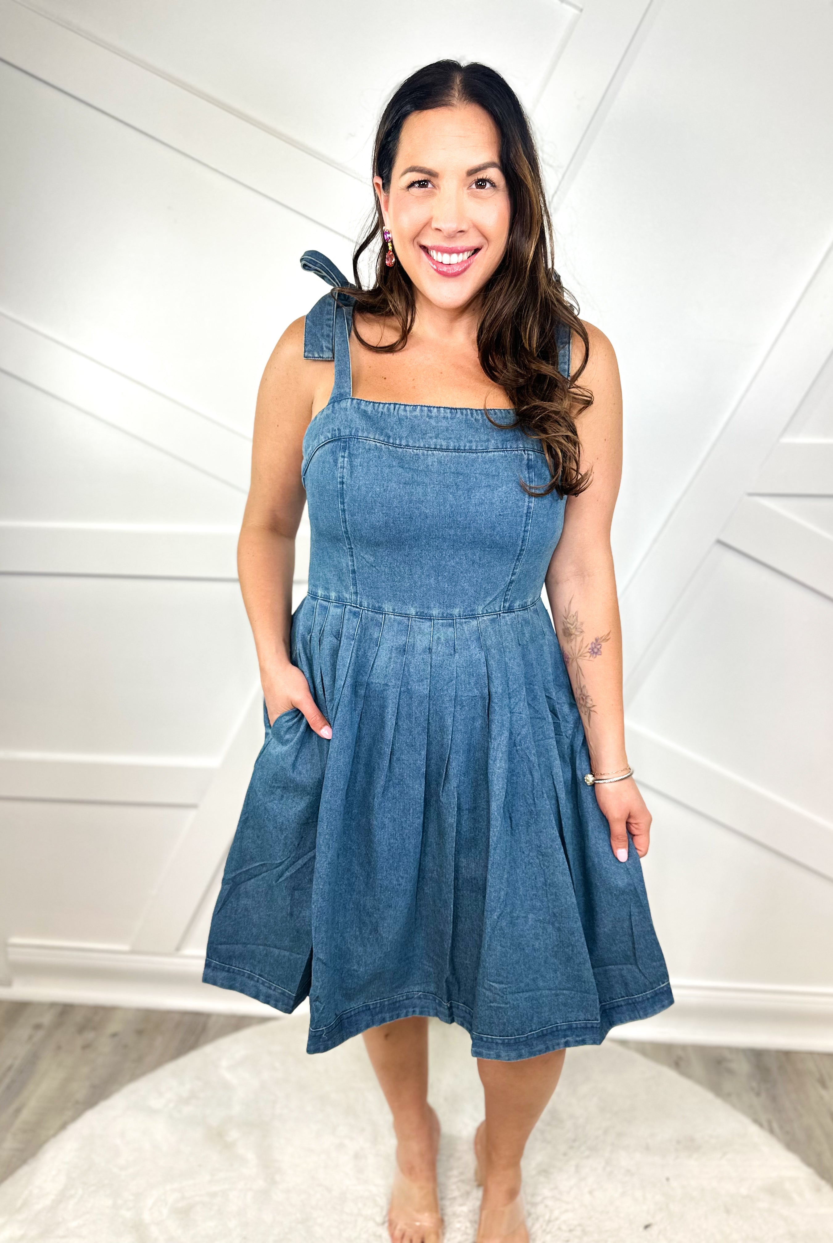 Dusk to Denim Dress-230 DRESSES/JUMPSUITS/ROMPERS-ODDI-Heathered Boho Boutique, Women's Fashion and Accessories in Palmetto, FL