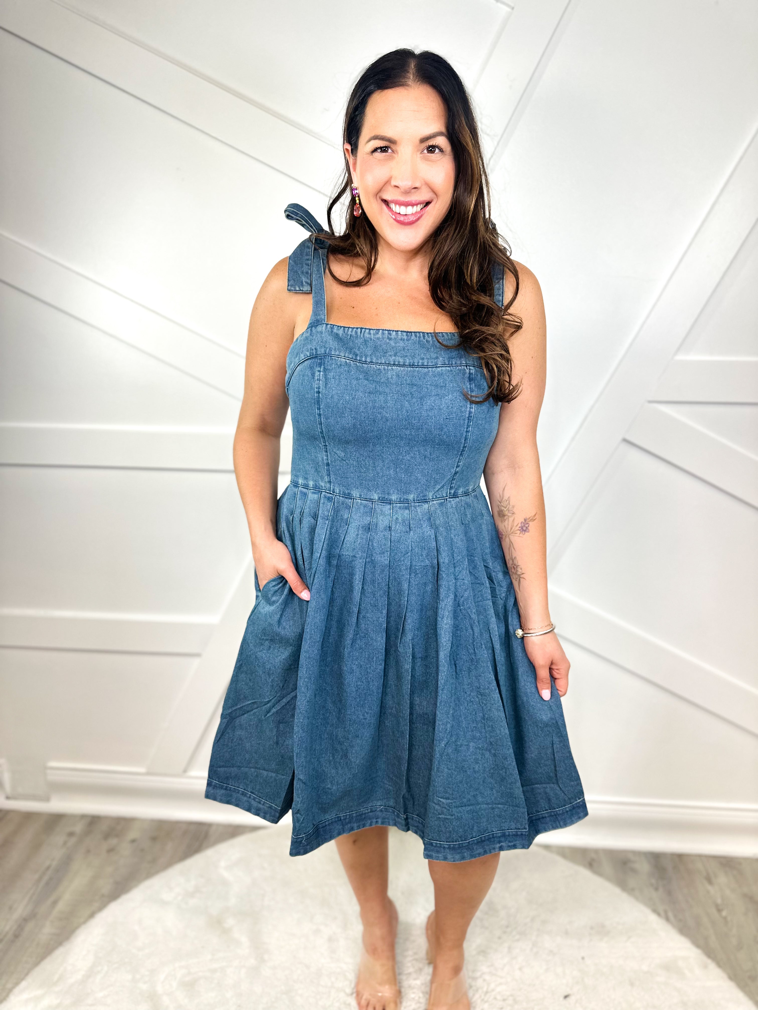 Dusk to Denim Dress-230 DRESSES/JUMPSUITS/ROMPERS-ODDI-Heathered Boho Boutique, Women's Fashion and Accessories in Palmetto, FL