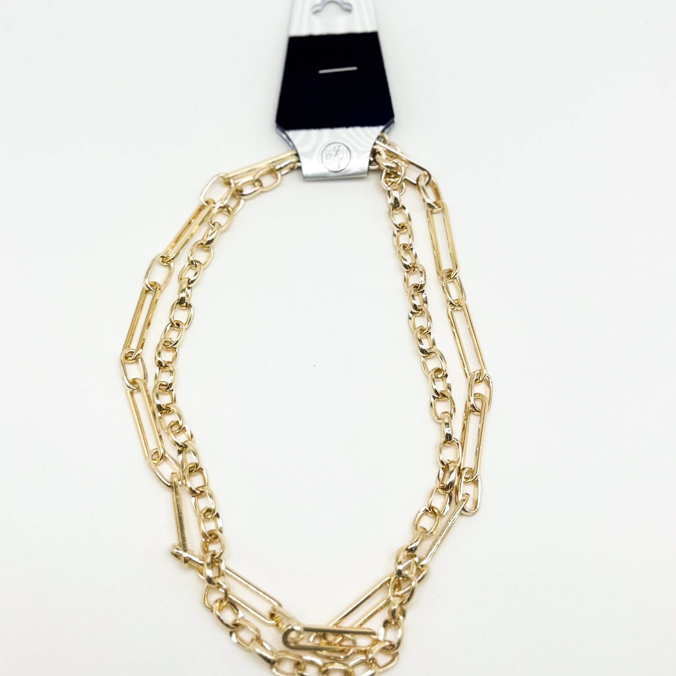 Double Chain Link Layered Necklace-310 Jewelry-JOSEPH ANTHONY NY, INC.-Heathered Boho Boutique, Women's Fashion and Accessories in Palmetto, FL