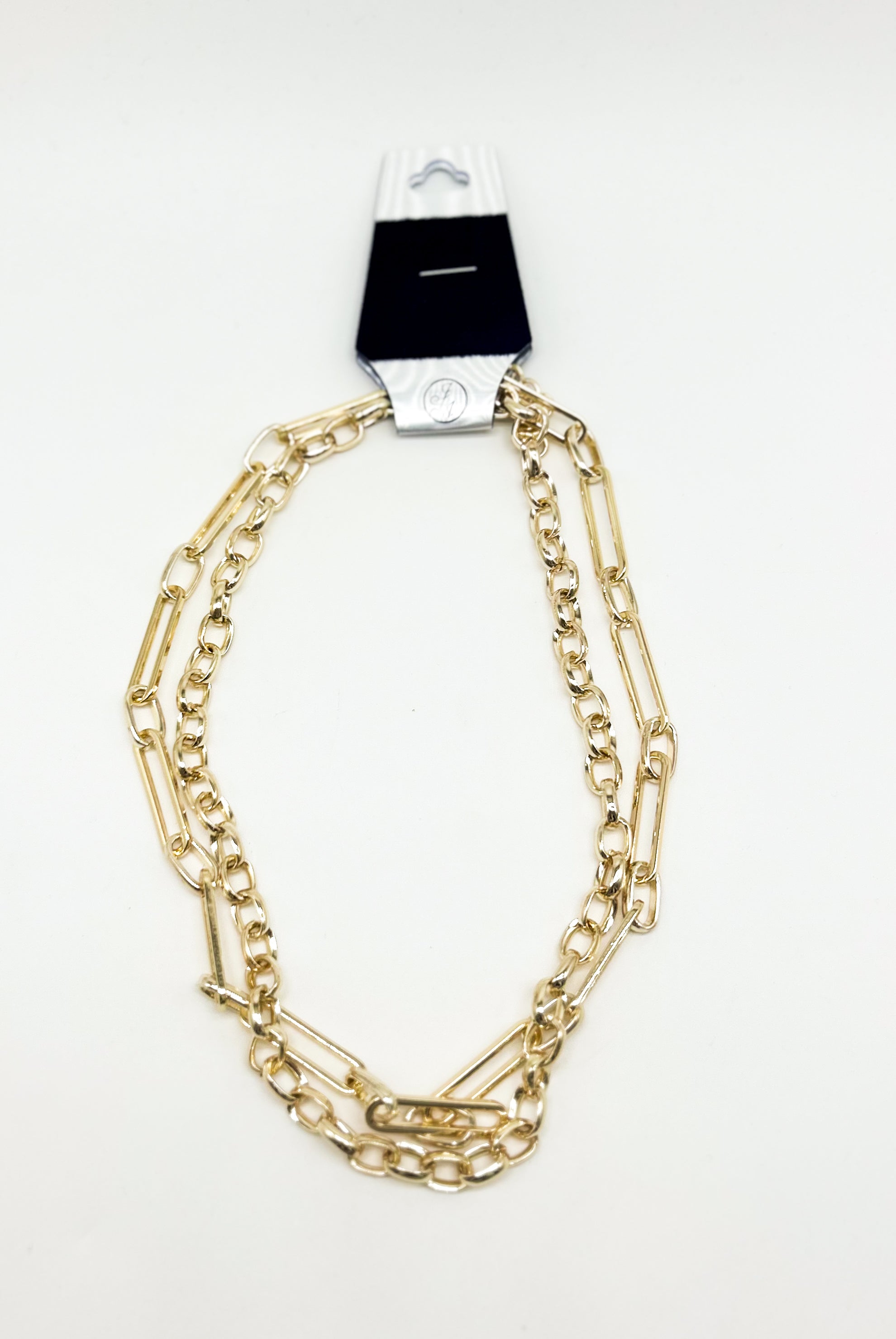Double Chain Link Layered Necklace-310 Jewelry-JOSEPH ANTHONY NY, INC.-Heathered Boho Boutique, Women's Fashion and Accessories in Palmetto, FL