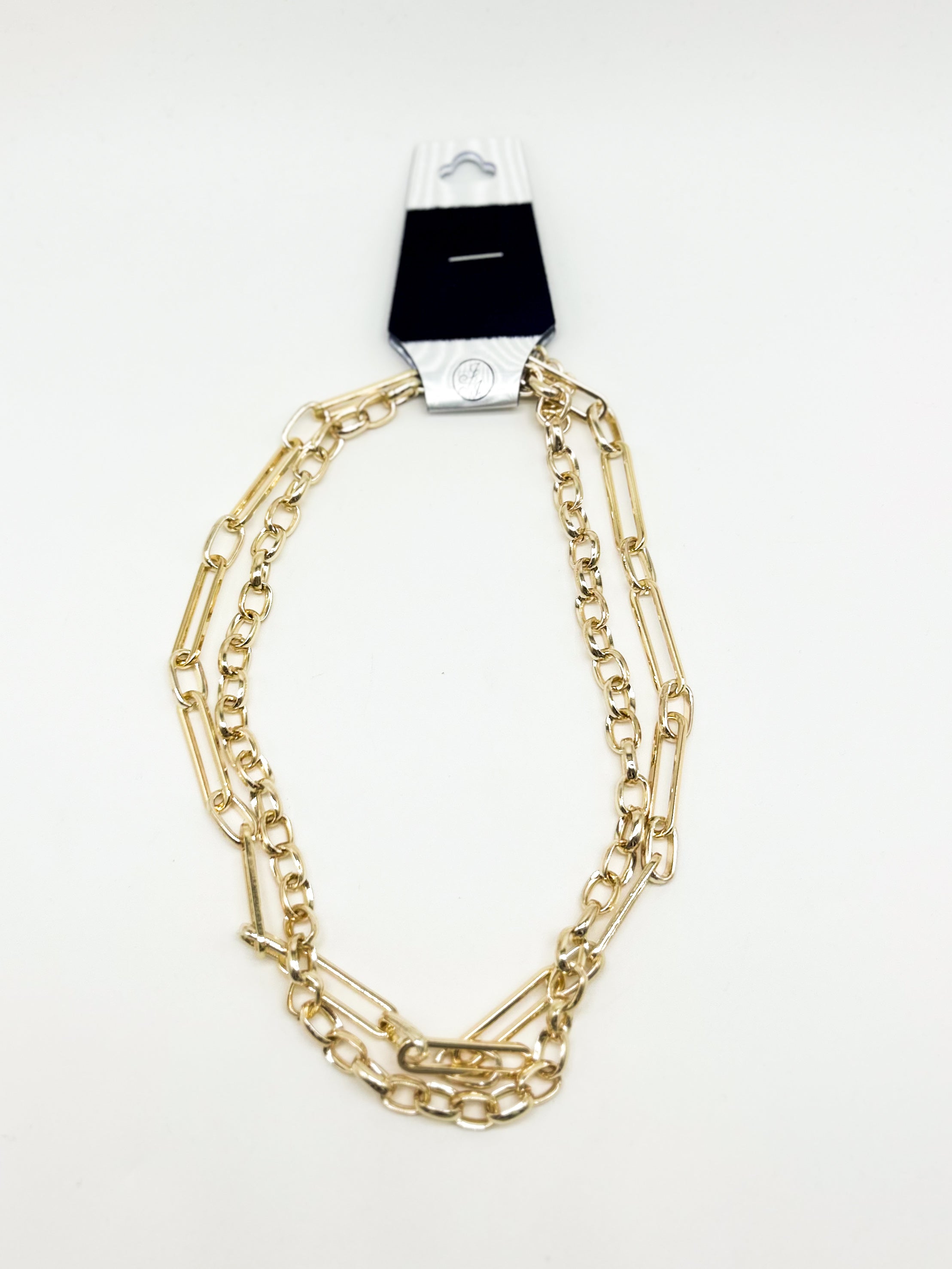 Double Chain Link Layered Necklace-310 Jewelry-JOSEPH ANTHONY NY, INC.-Heathered Boho Boutique, Women's Fashion and Accessories in Palmetto, FL