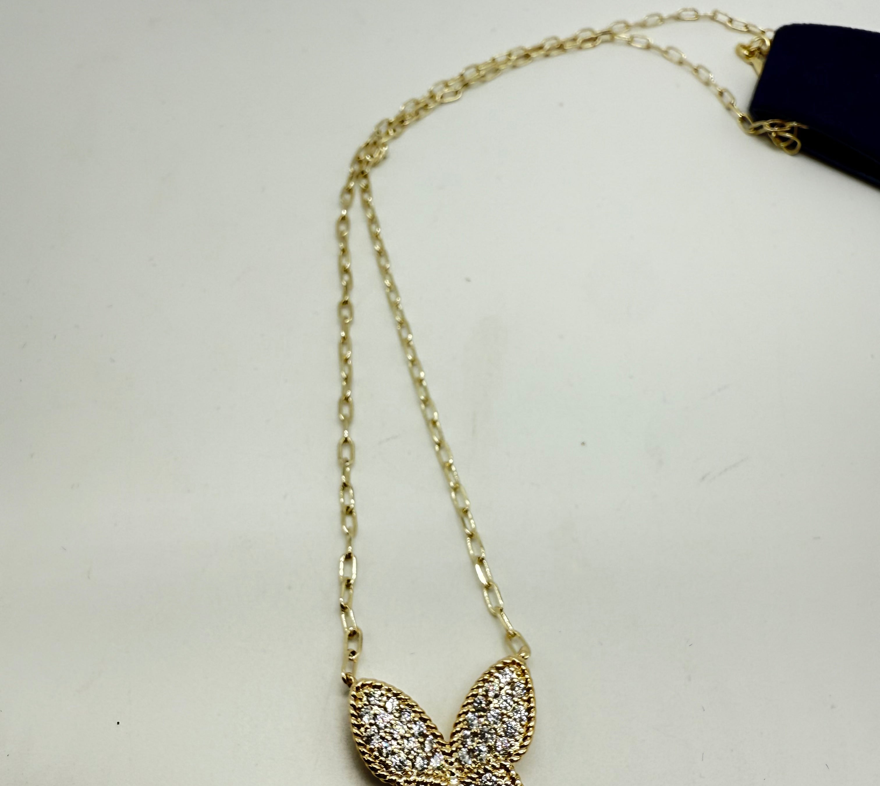 Pave Butterfly Necklace-310 Jewelry-Millenx Accessories, LLC.-Heathered Boho Boutique, Women's Fashion and Accessories in Palmetto, FL