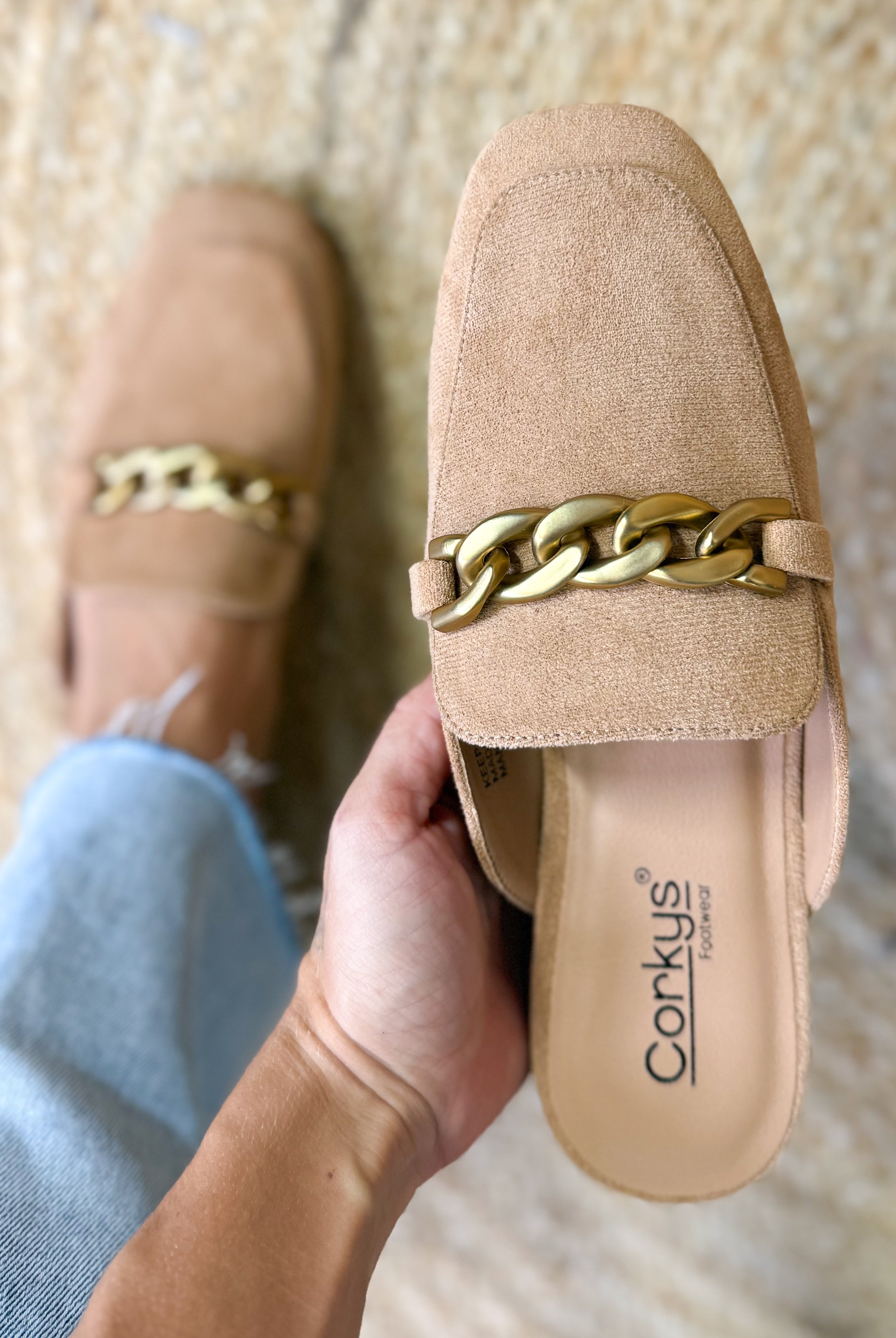 Keepsake Loafers - Camel Faux Suede-350 Shoes-Corkys-Heathered Boho Boutique, Women's Fashion and Accessories in Palmetto, FL