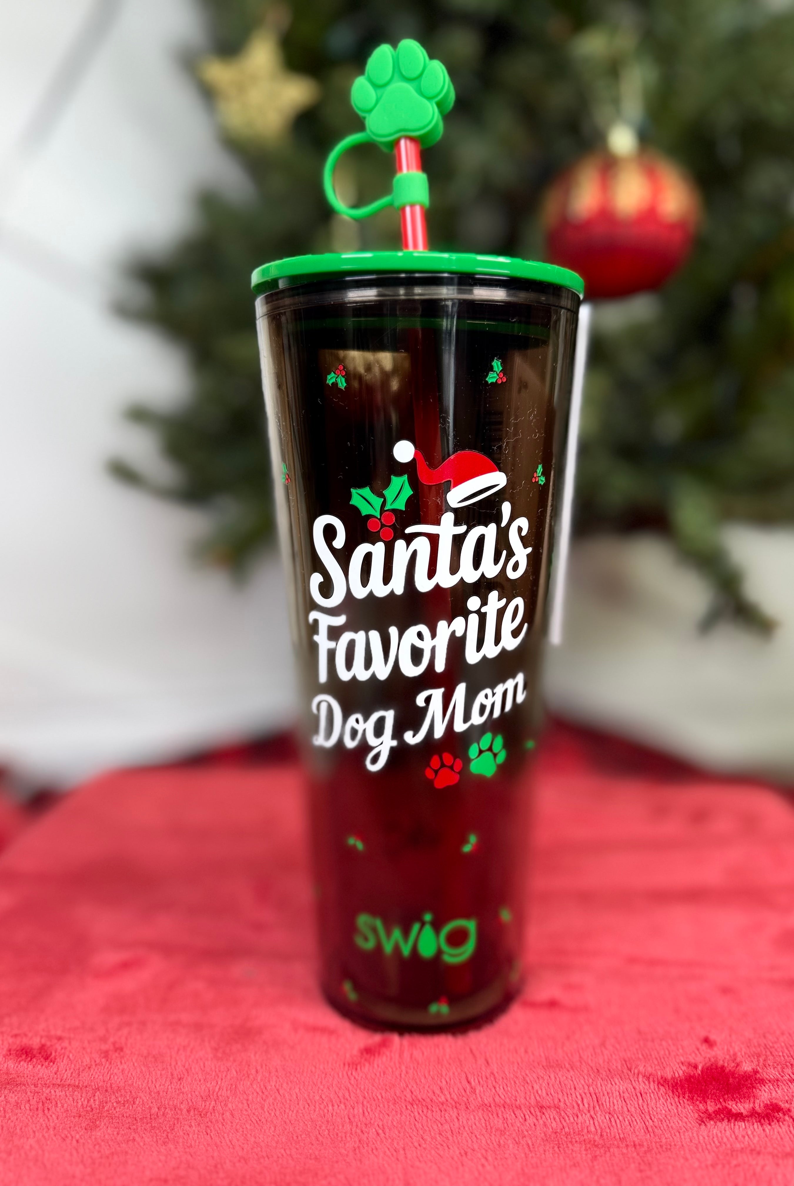 Santa's Favorite... 24oz Plastic Tumbler Swig-340 Other Accessories-Swig-Heathered Boho Boutique, Women's Fashion and Accessories in Palmetto, FL