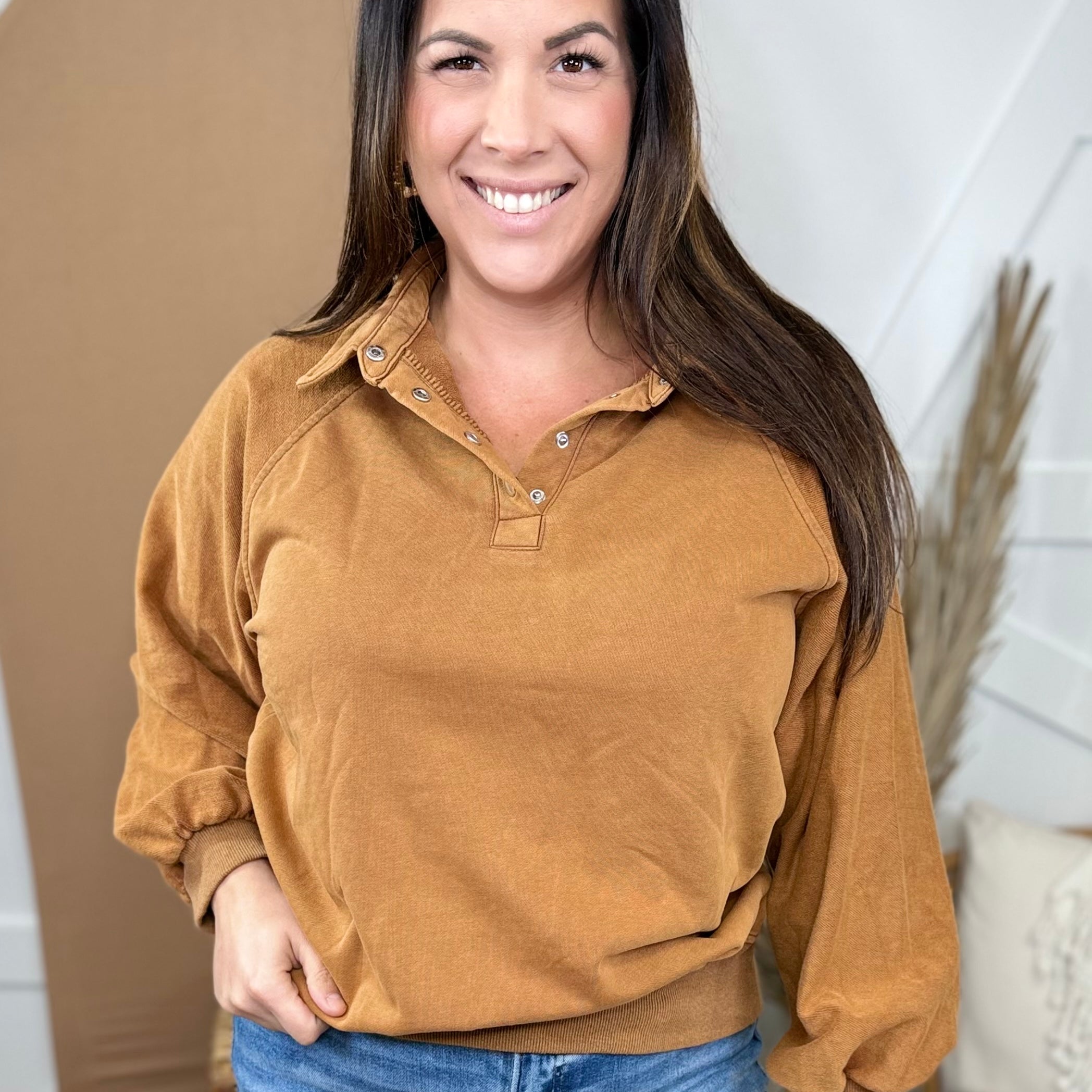 Deal of the Day: Reset Long Sleeve Pullover-120 LONG SLEEVE TOPS-SHE + SKY-Heathered Boho Boutique, Women's Fashion and Accessories in Palmetto, FL