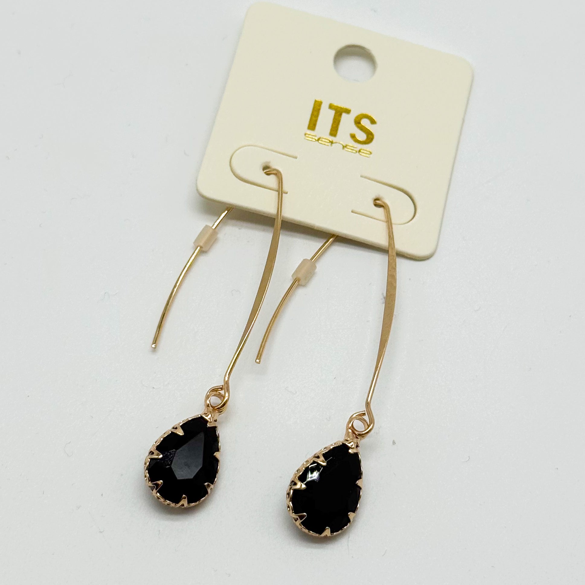 Glass Teardrop Long Earrings-310 Jewelry-RNK Jewelry-Heathered Boho Boutique, Women's Fashion and Accessories in Palmetto, FL