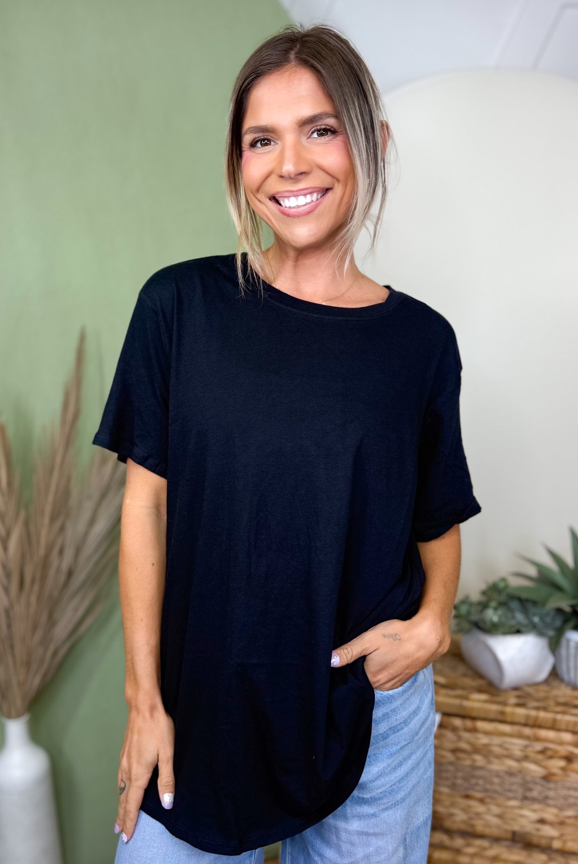 Better Than Your Boyfriend's Tee-110 SHORT SLEEVE TOP-ZENANA-Heathered Boho Boutique, Women's Fashion and Accessories in Palmetto, FL