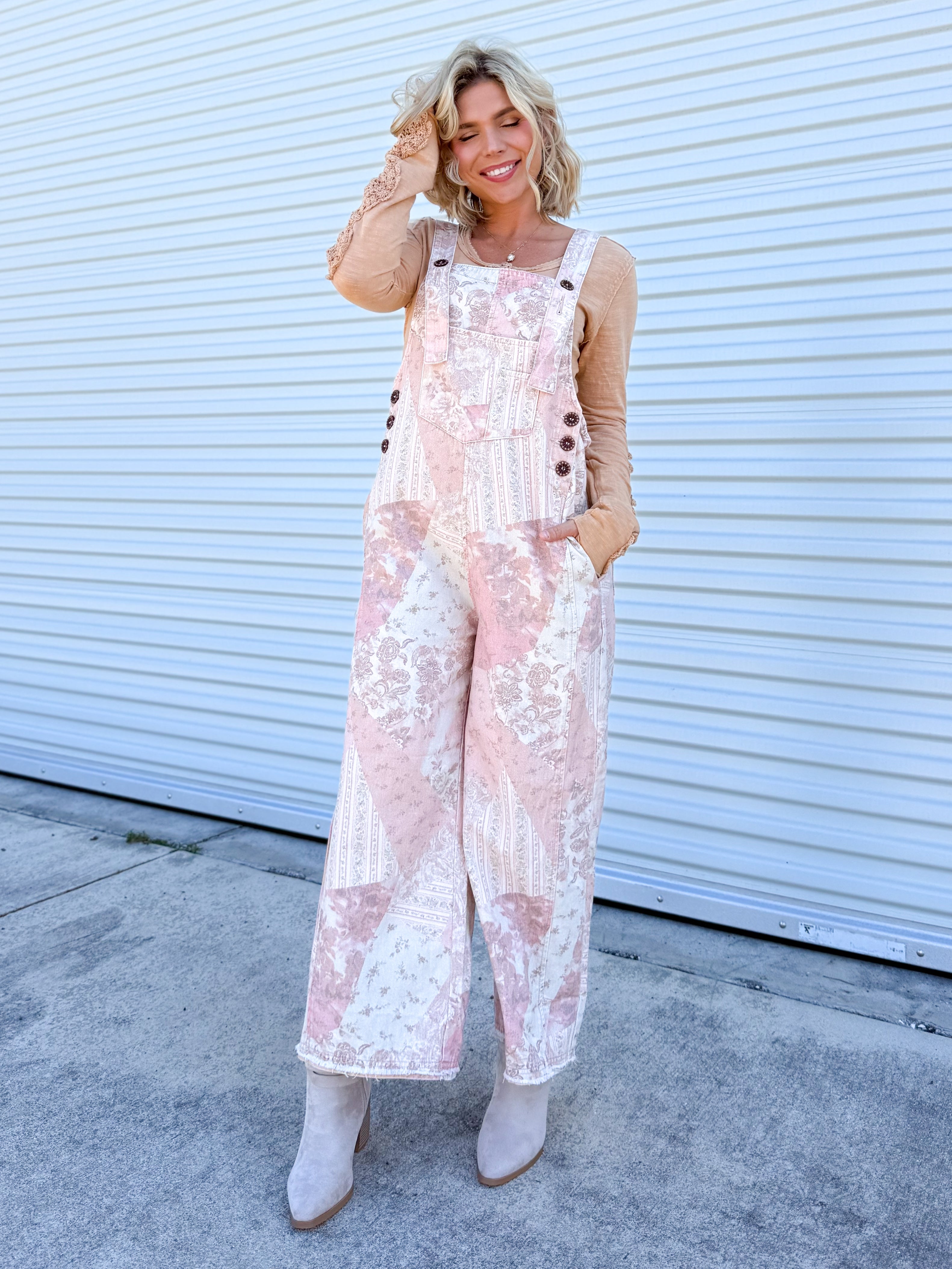 Out For the Day Overalls-230 DRESSES/JUMPSUITS/ROMPERS-EASEL-Heathered Boho Boutique, Women's Fashion and Accessories in Palmetto, FL