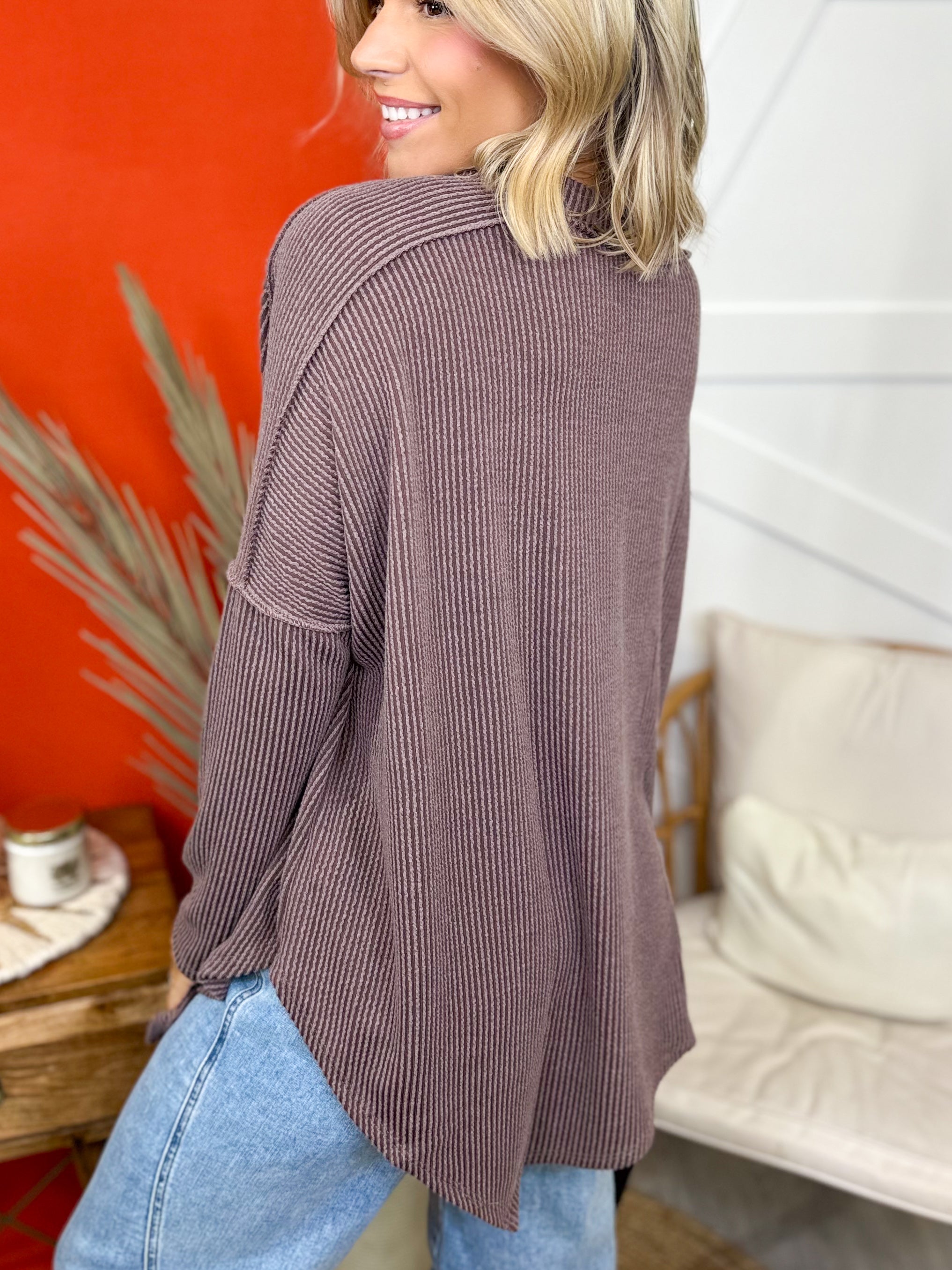 First Chill Top-120 LONG SLEEVE TOPS-Heimish-Heathered Boho Boutique, Women's Fashion and Accessories in Palmetto, FL