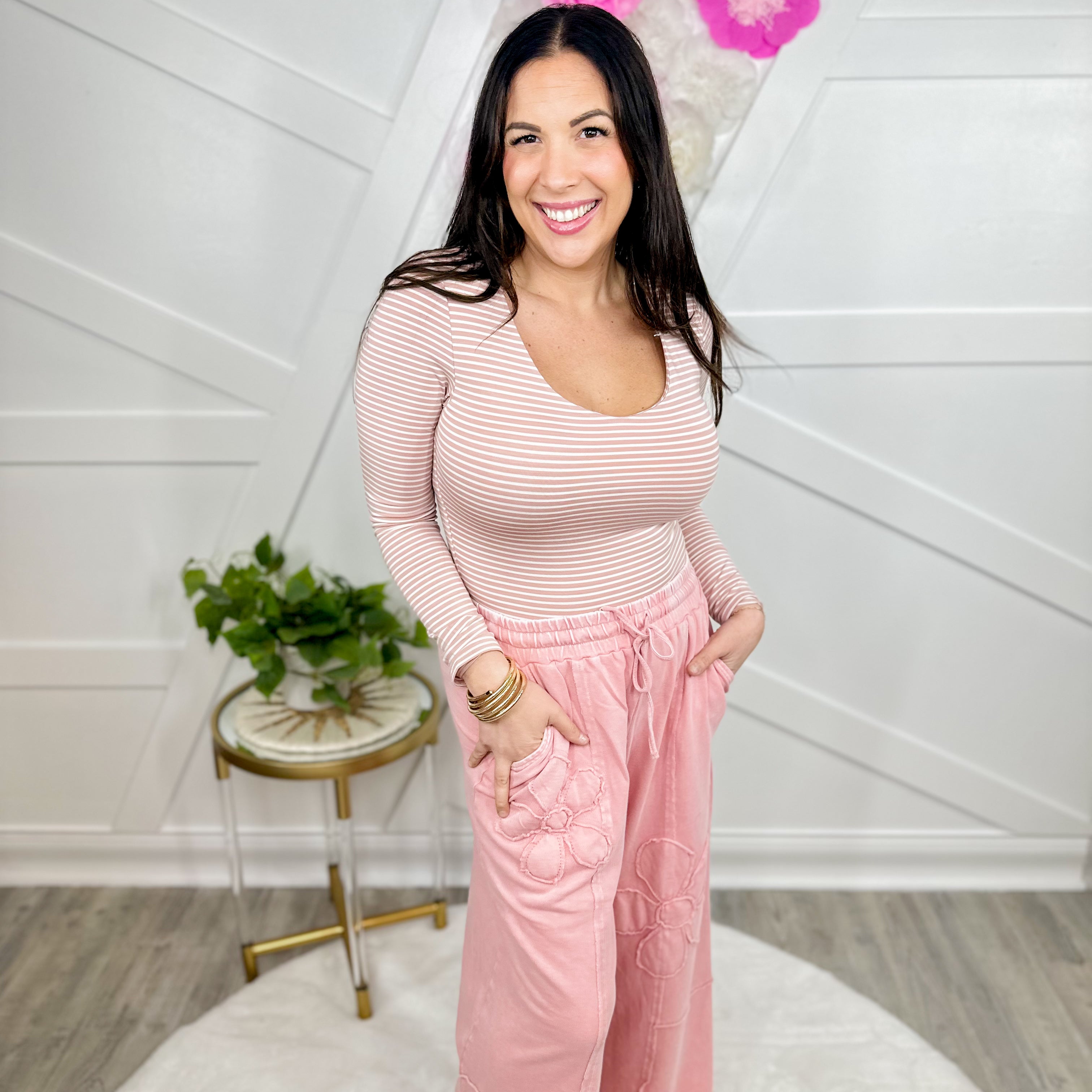 Restock: Floral Utility Mineral Wash Pants-150 PANTS-Easel-Heathered Boho Boutique, Women's Fashion and Accessories in Palmetto, FL