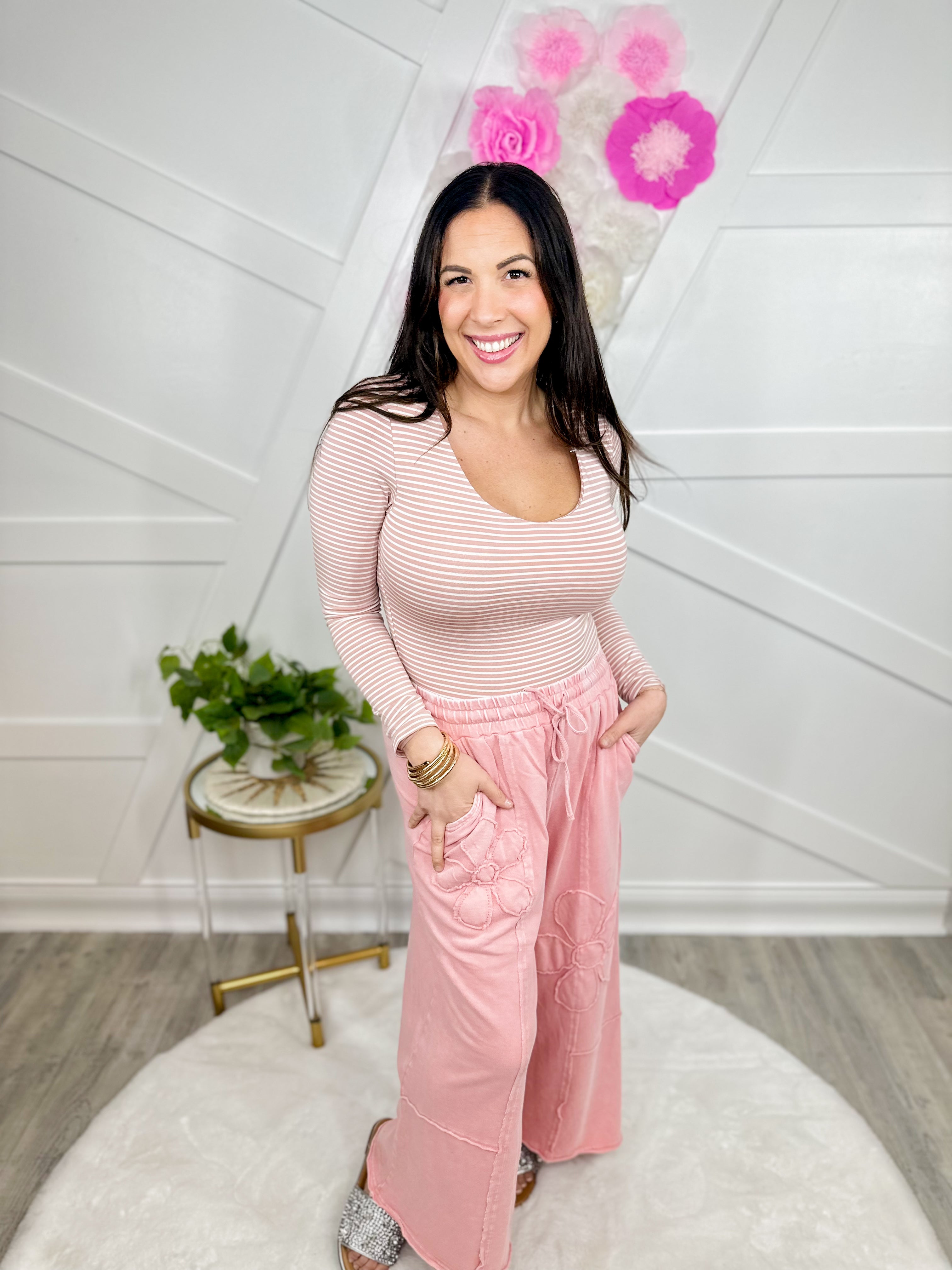 Restock: Floral Utility Mineral Wash Pants-150 PANTS-Easel-Heathered Boho Boutique, Women's Fashion and Accessories in Palmetto, FL