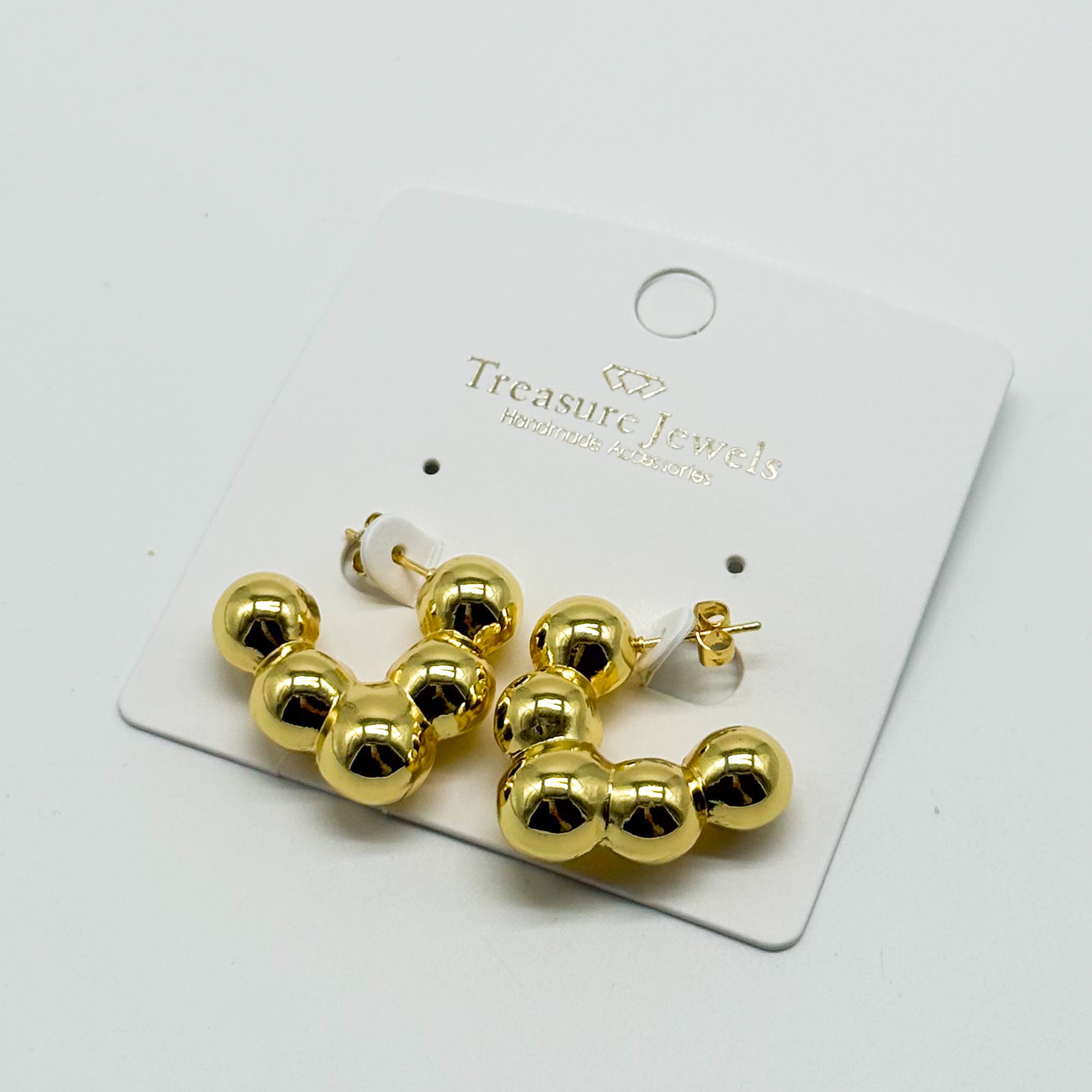 Bubble in V Hoop-310 Jewelry-Treasure Jewels-Heathered Boho Boutique, Women's Fashion and Accessories in Palmetto, FL