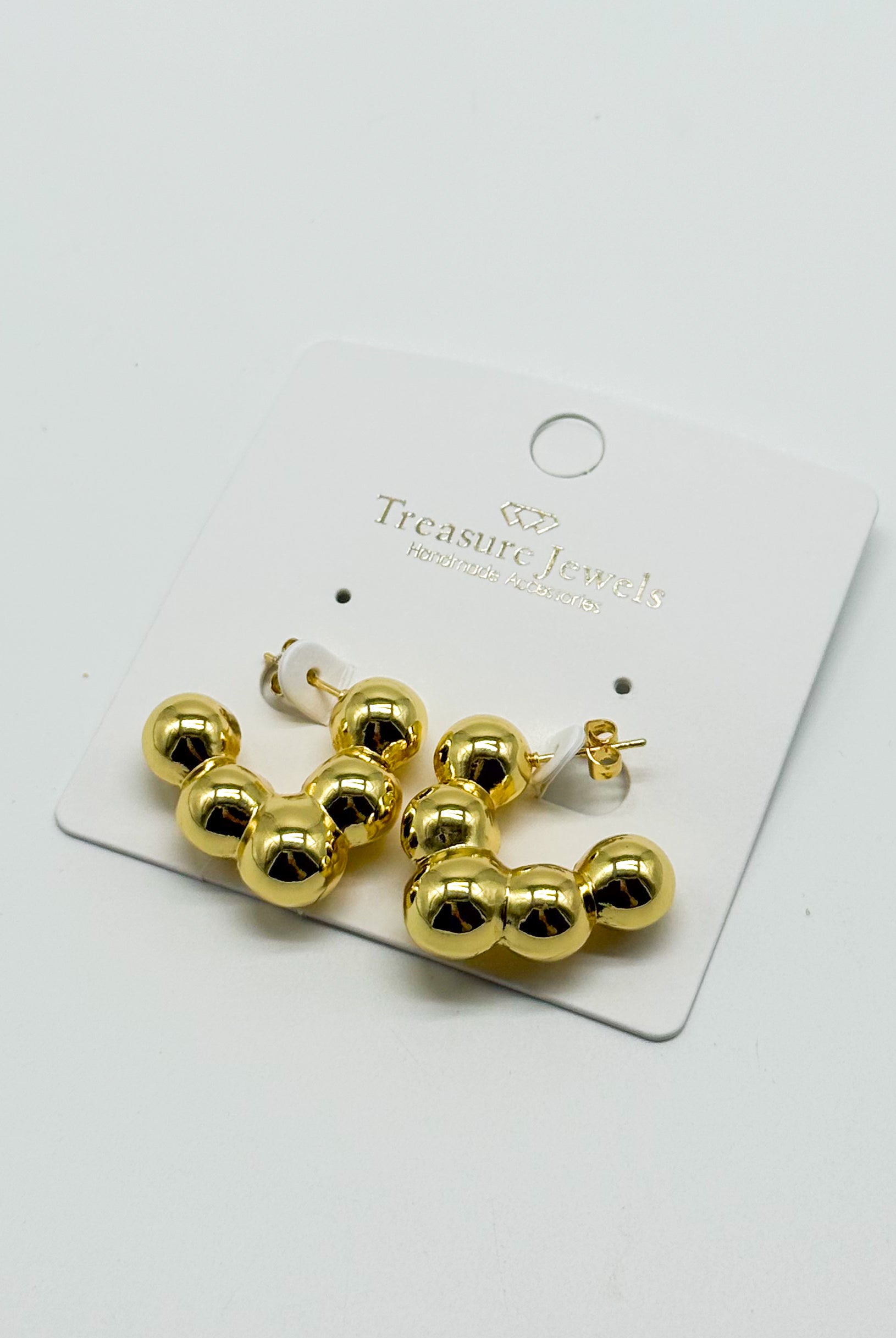 Bubble in V Hoop-310 Jewelry-Treasure Jewels-Heathered Boho Boutique, Women's Fashion and Accessories in Palmetto, FL