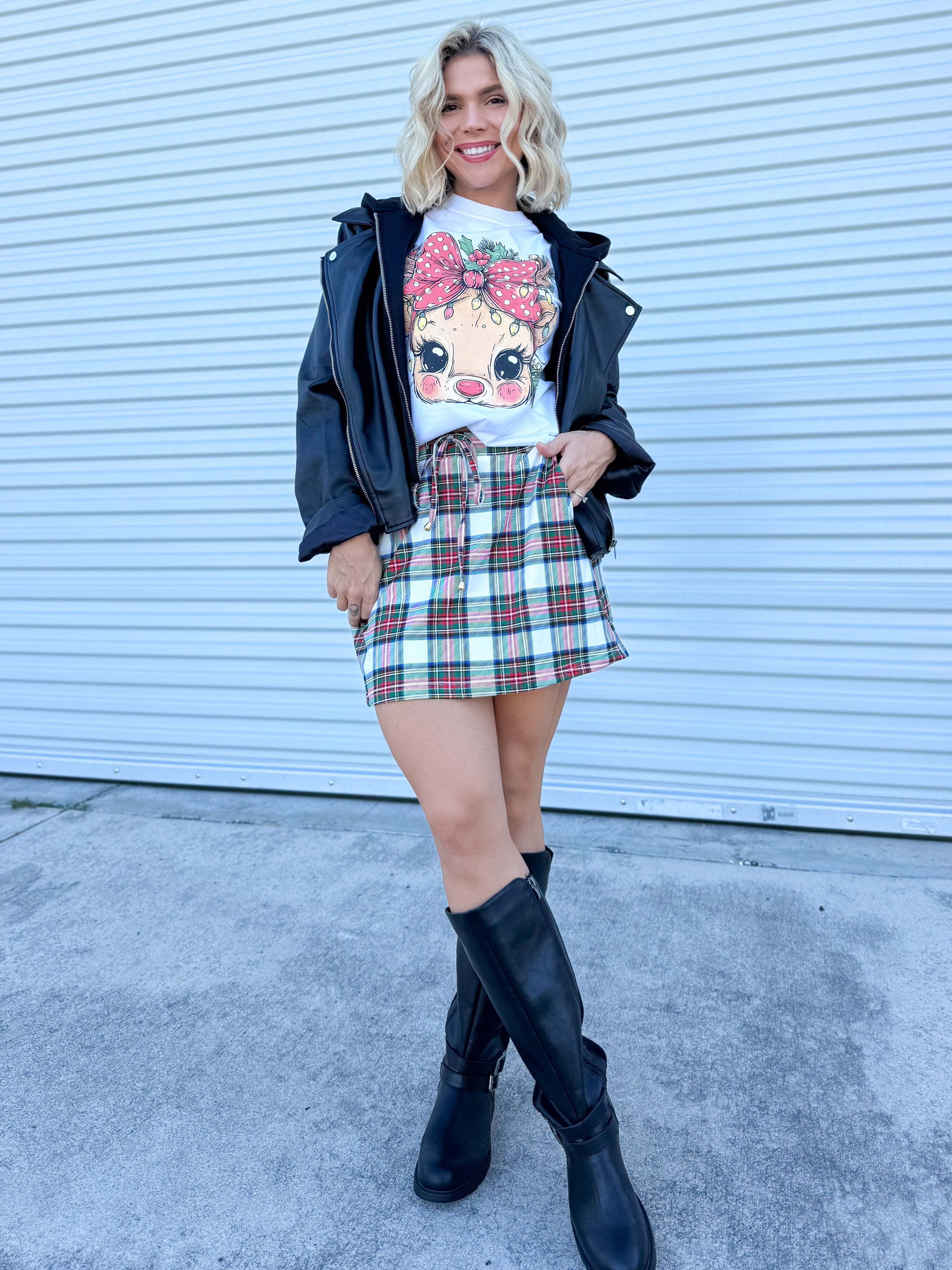 Christmas Plaid Skort-170 Skort/ Skirt-JESS LEA-Heathered Boho Boutique, Women's Fashion and Accessories in Palmetto, FL