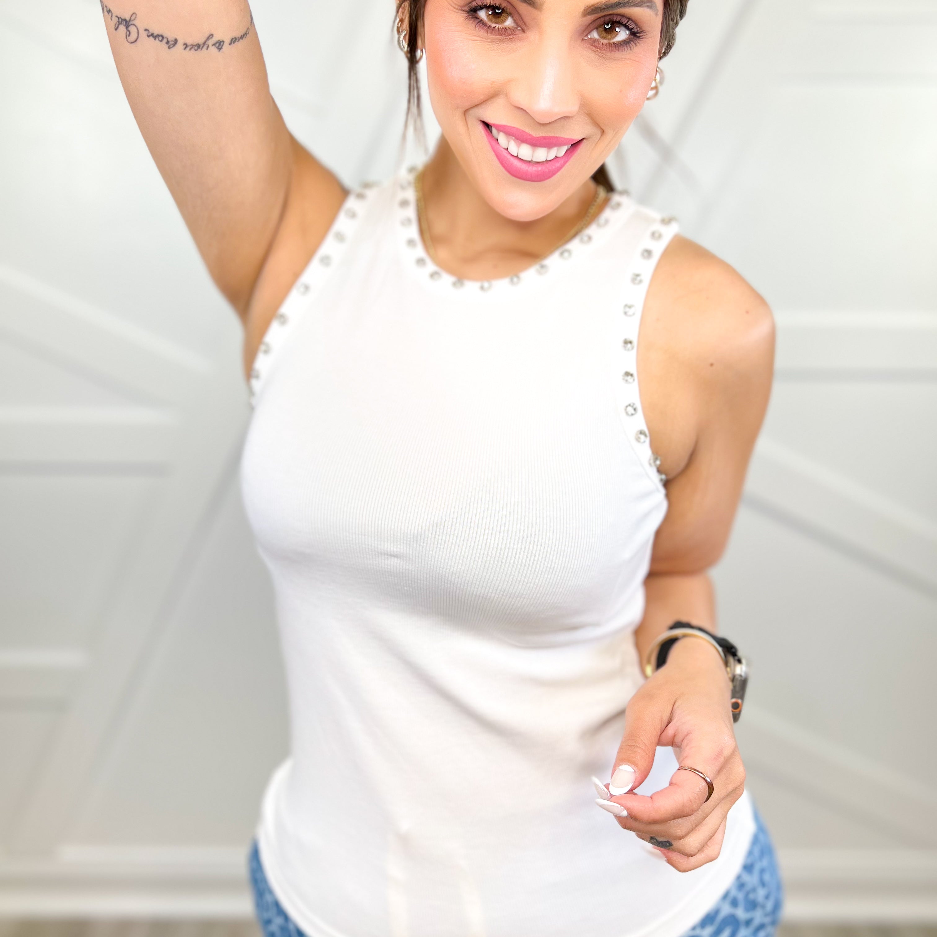 Restock: Diamond Girl Tank Top-100 Tank/Crop Tops-White Birch-Heathered Boho Boutique, Women's Fashion and Accessories in Palmetto, FL