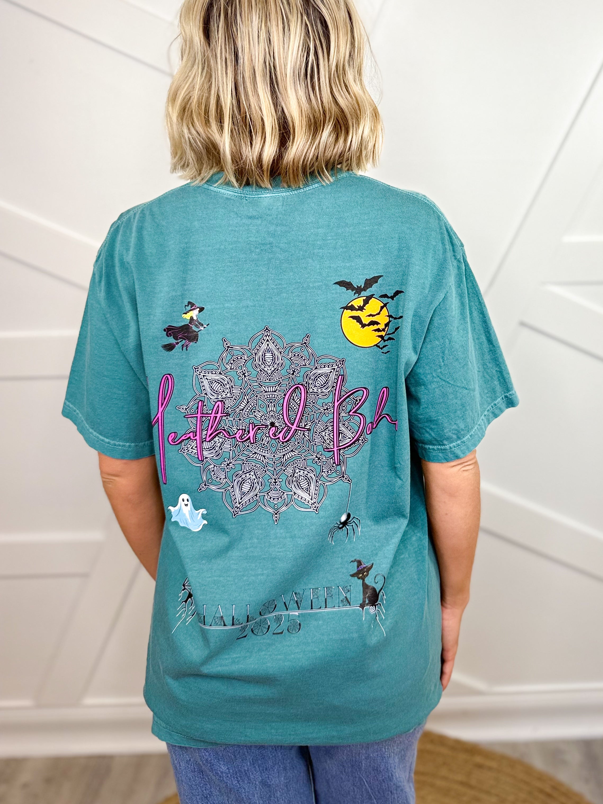 Custom HB Halloween 2025 Graphic Tee-Emerald-130 Graphic Tees-Heathered Boho-Heathered Boho Boutique, Women's Fashion and Accessories in Palmetto, FL