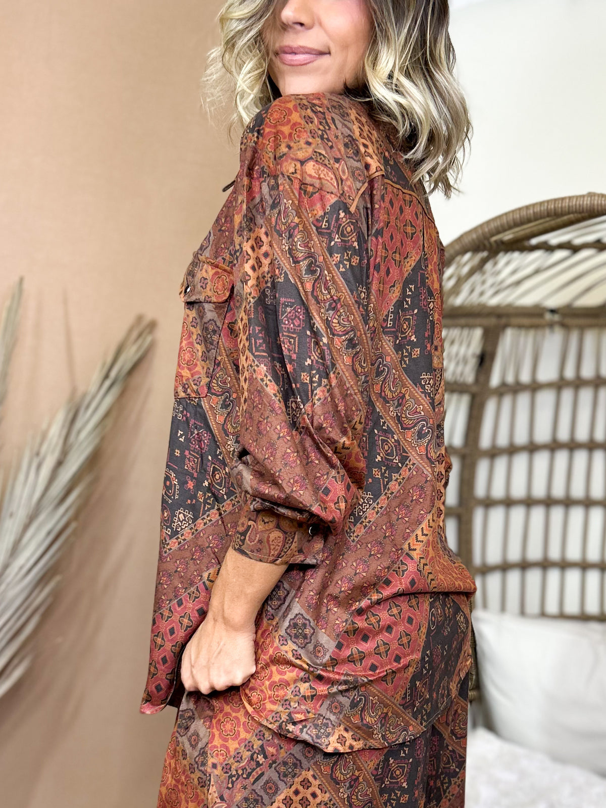 The Desert Muse Suede Shirt-120 LONG SLEEVE TOPS-EASEL-Heathered Boho Boutique, Women's Fashion and Accessories in Palmetto, FL