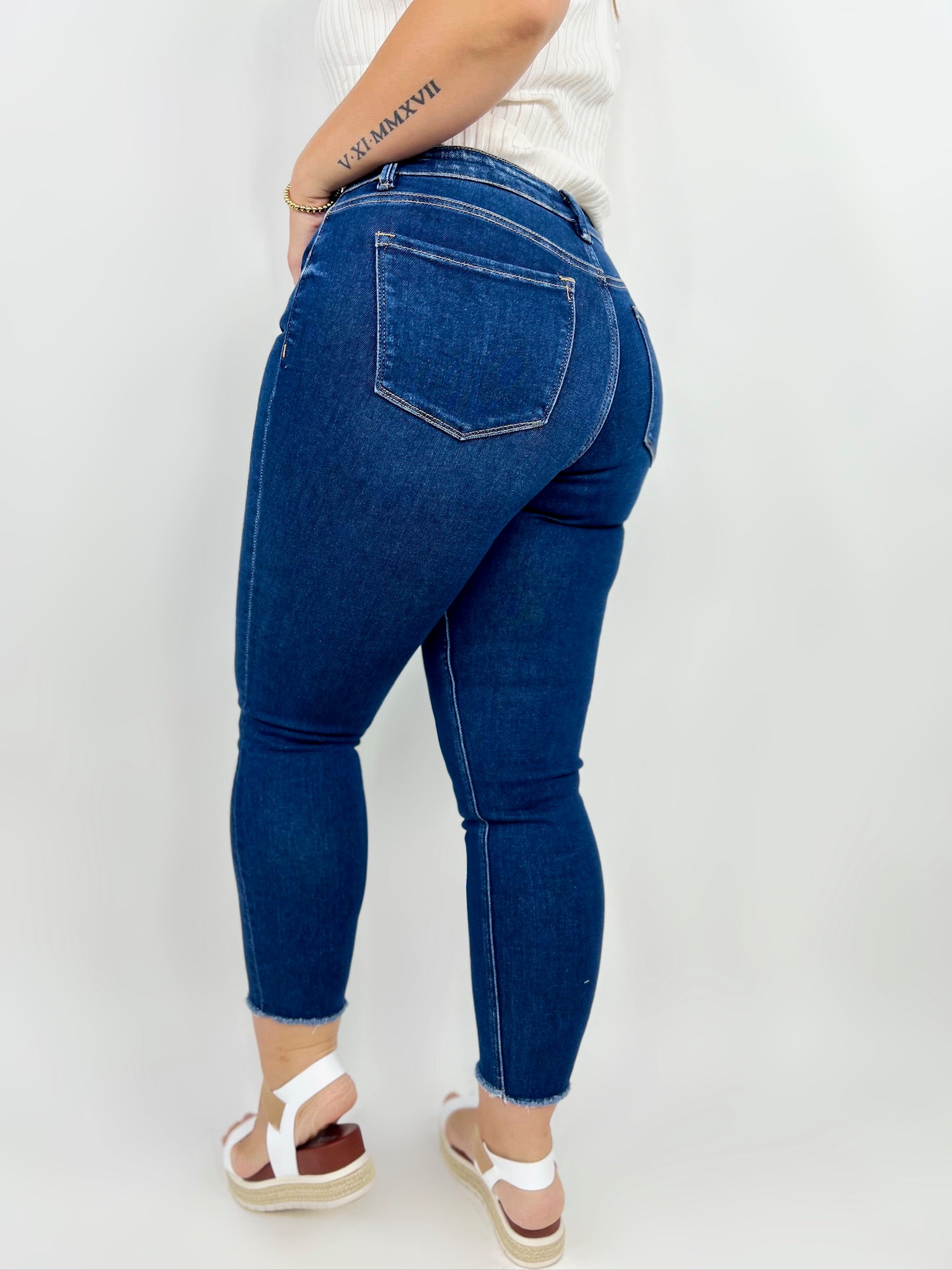 Restock: Emerson Cropped Skinny Jeans by Vervet-190 Jeans-Vervet-Heathered Boho Boutique, Women's Fashion and Accessories in Palmetto, FL