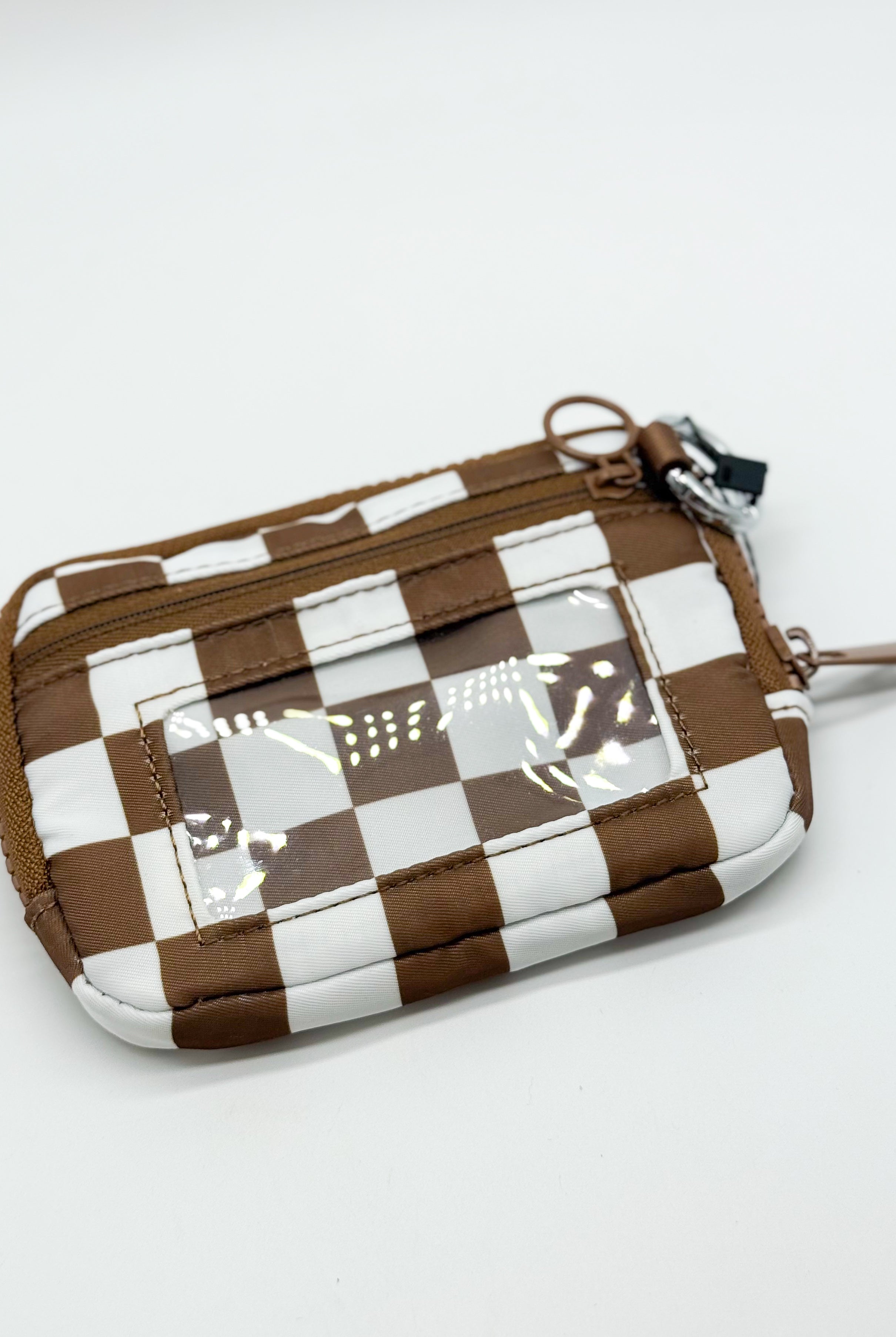 DOORBUSTER: Checkered Print Wristlet-320 Bags-Heathered Boho-Heathered Boho Boutique, Women's Fashion and Accessories in Palmetto, FL