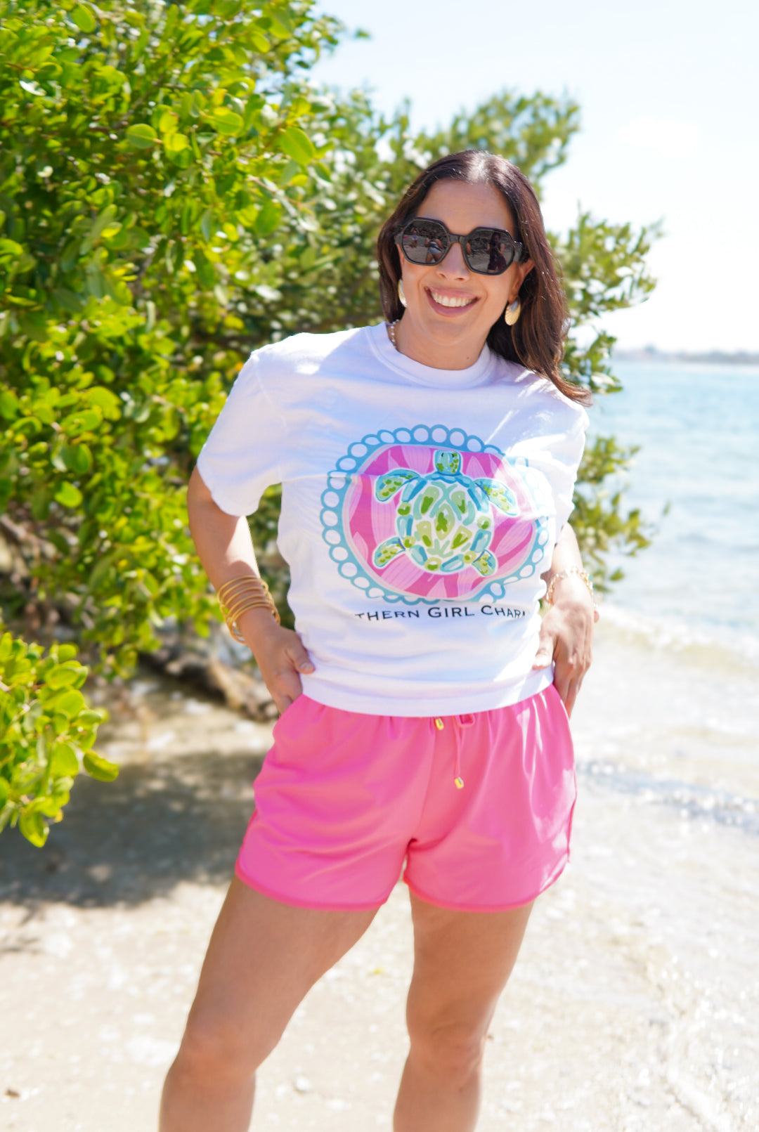 Southern Girl Charm Turtle Graphic Tee - White-130 Graphic Tees-Heathered Boho-Heathered Boho Boutique, Women's Fashion and Accessories in Palmetto, FL