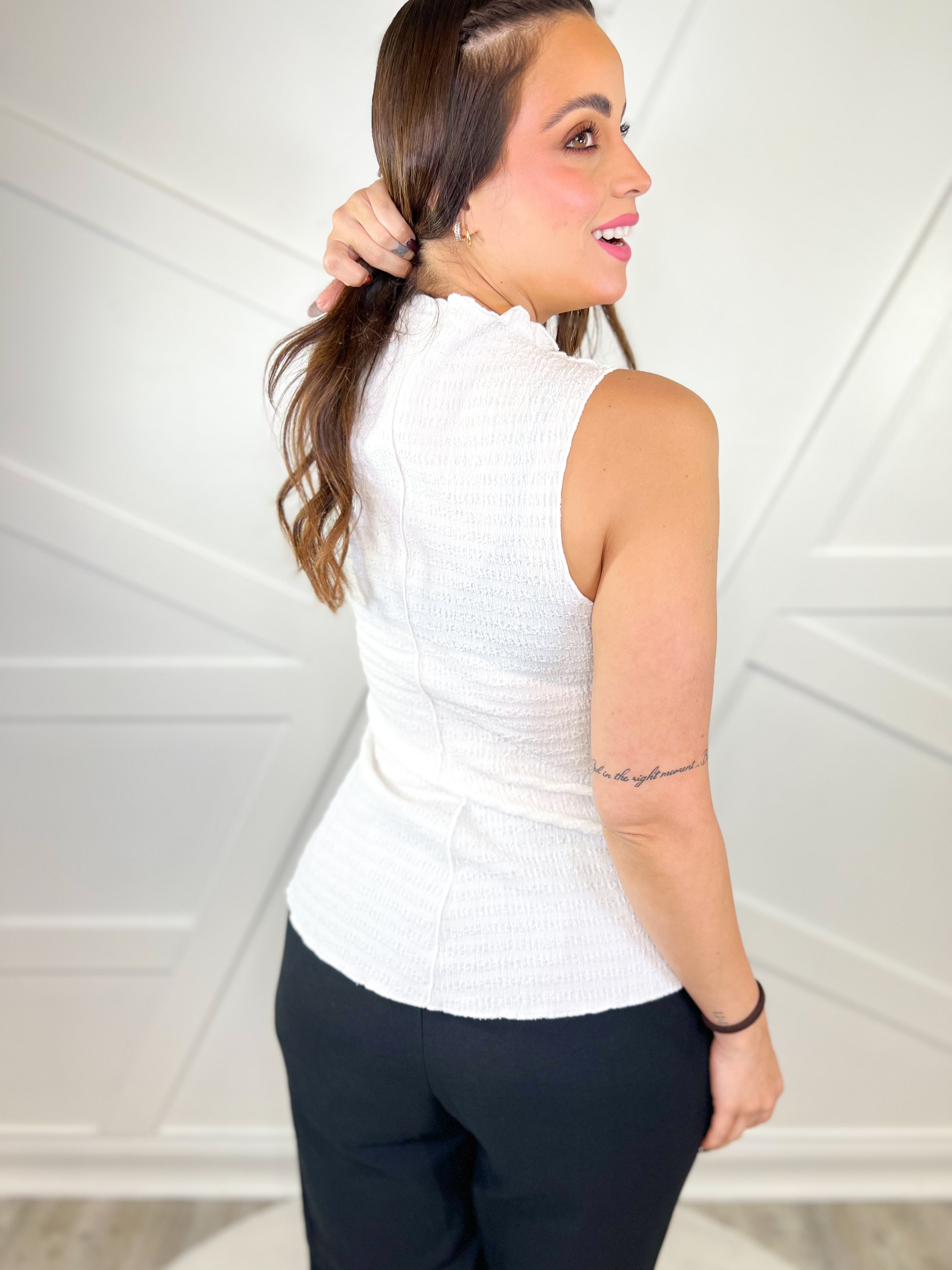 Wow Sleeveless Top-100 TANK/CROP TOPS-WHITE BIRCH-Heathered Boho Boutique, Women's Fashion and Accessories in Palmetto, FL