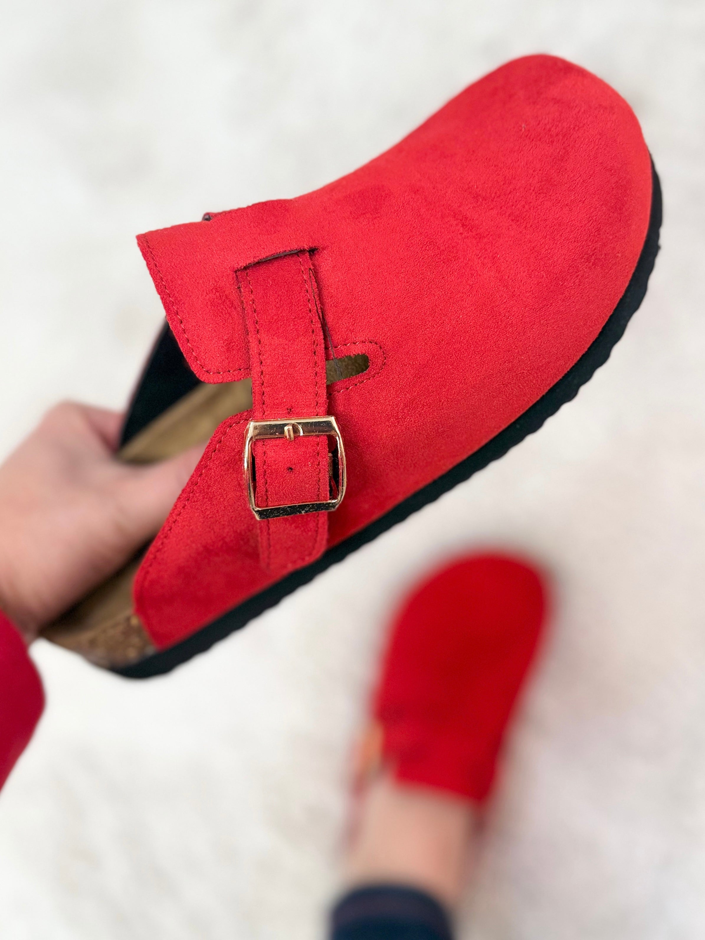 Ace Slip Ons- Red Suede-350 SHOES-OLEM SHOE-Heathered Boho Boutique, Women's Fashion and Accessories in Palmetto, FL