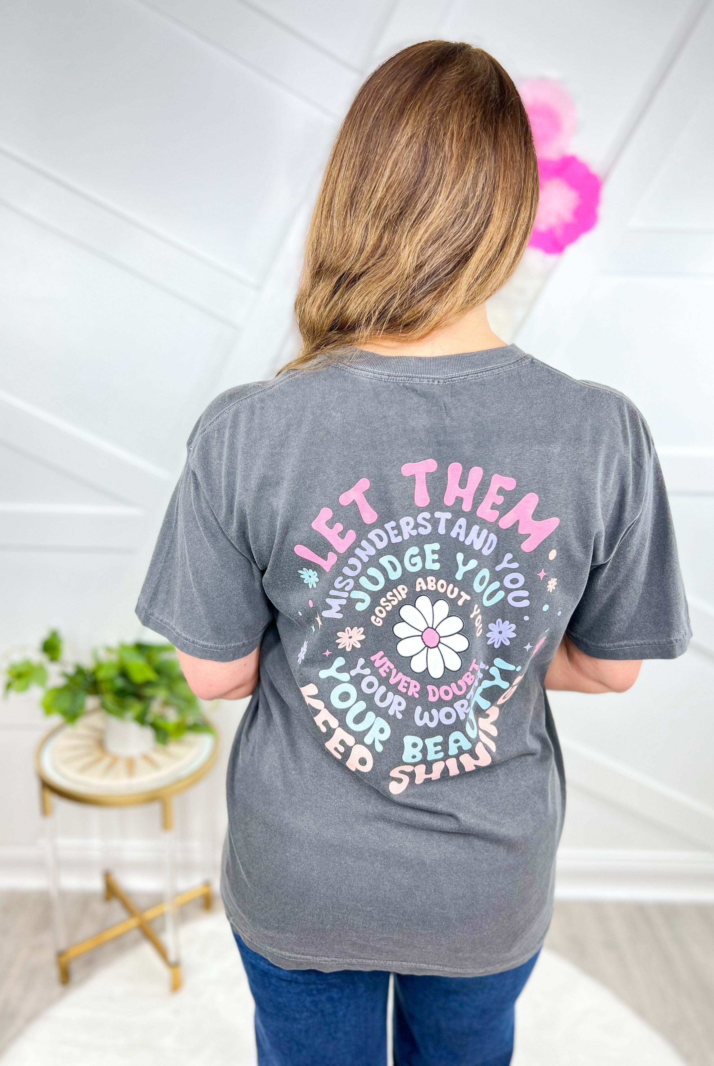 Let Them Graphic Tee - Pepper-130 Graphic Tees-Heathered Boho-Heathered Boho Boutique, Women's Fashion and Accessories in Palmetto, FL