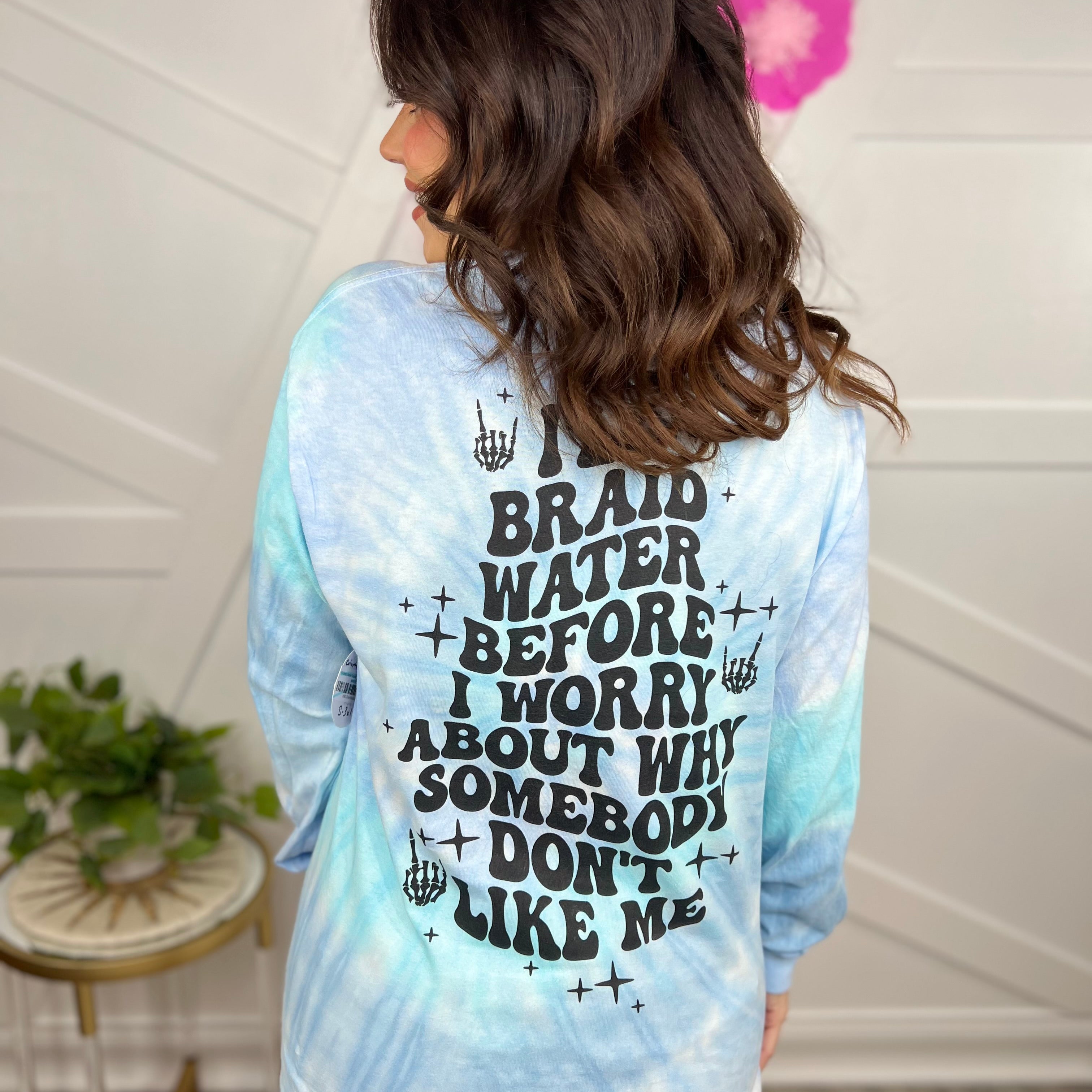 I'll Braid Water Graphic Long Sleeve-130 Graphic Tees-Heathered Boho-Heathered Boho Boutique, Women's Fashion and Accessories in Palmetto, FL