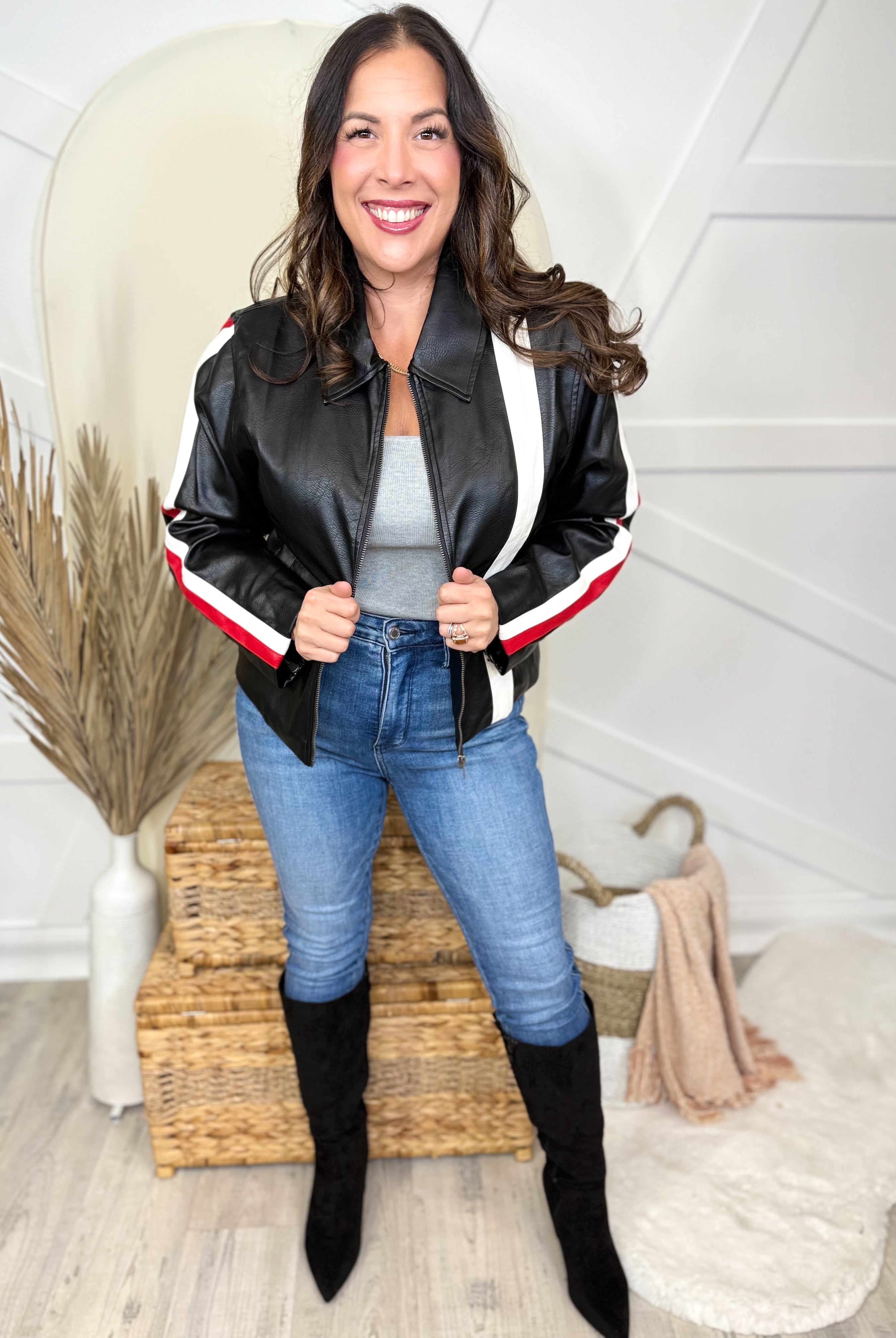 Race Day Jacket-200 Jackets/Shackets-White birch-Heathered Boho Boutique, Women's Fashion and Accessories in Palmetto, FL