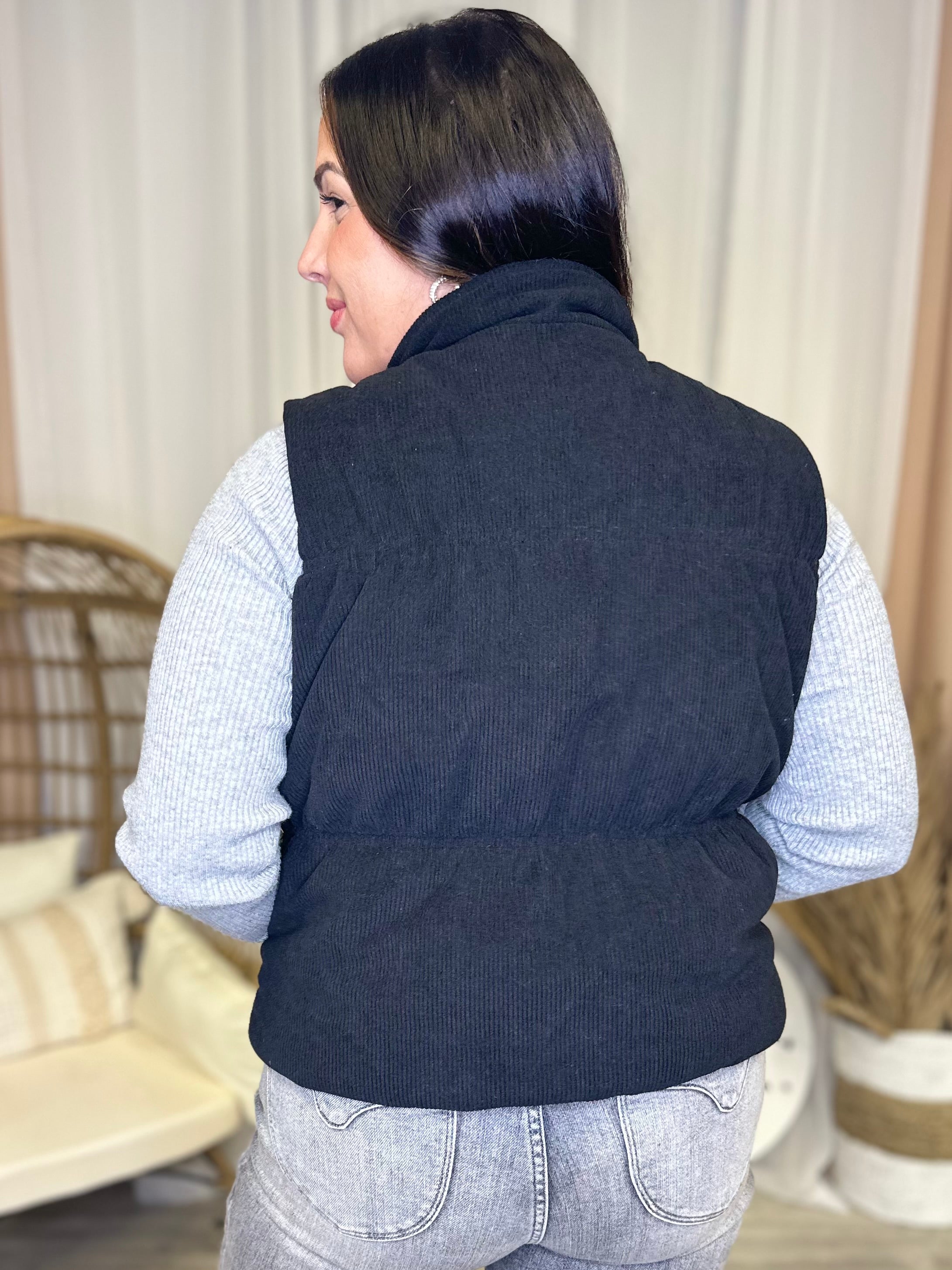 Very Demure Reversible Vest-200 Jackets/Shackets-Southern Grace-Heathered Boho Boutique, Women's Fashion and Accessories in Palmetto, FL