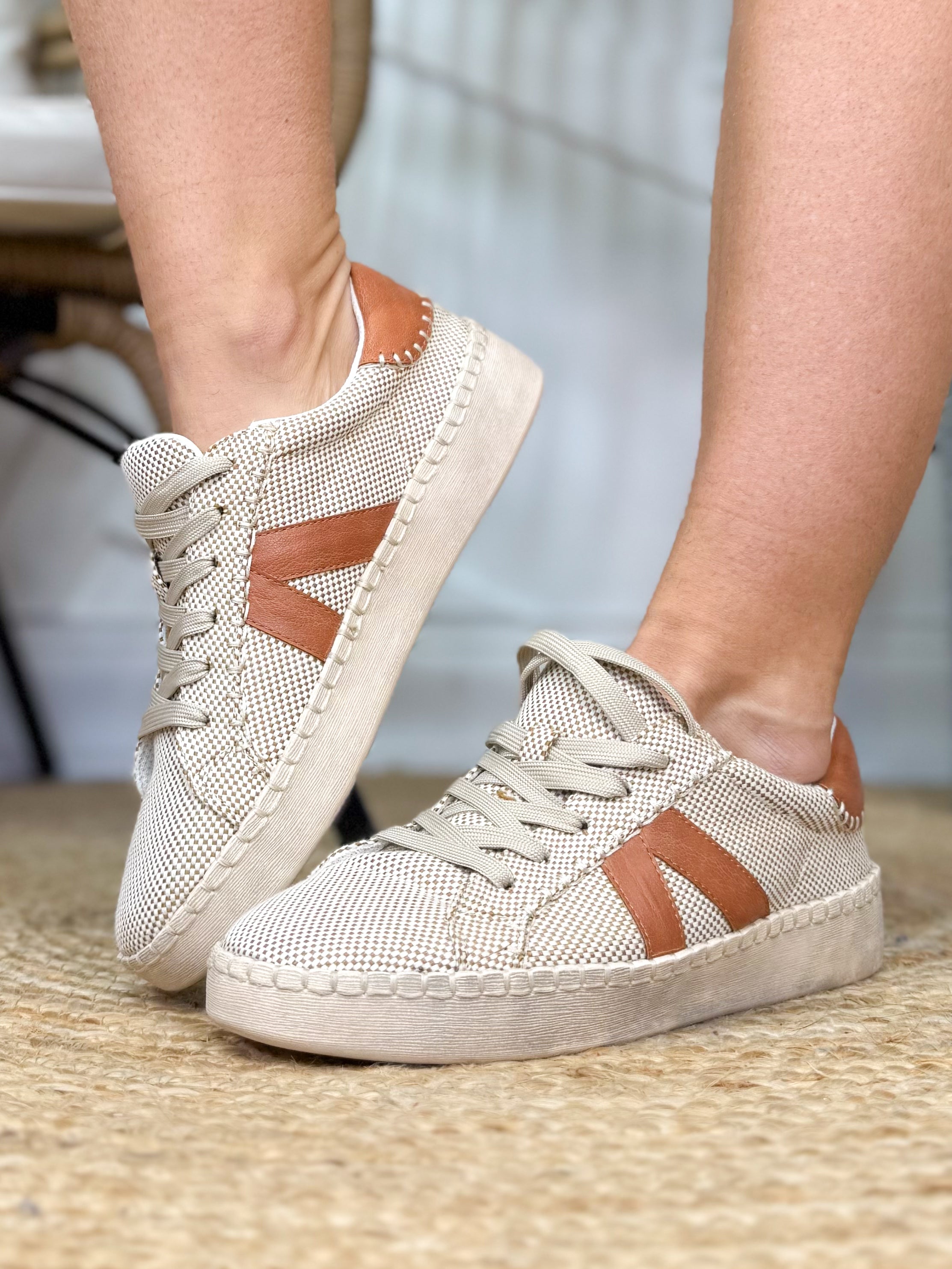 Friend Zone Sneakers - Cognac Combo-350 Shoes-Corkys-Heathered Boho Boutique, Women's Fashion and Accessories in Palmetto, FL