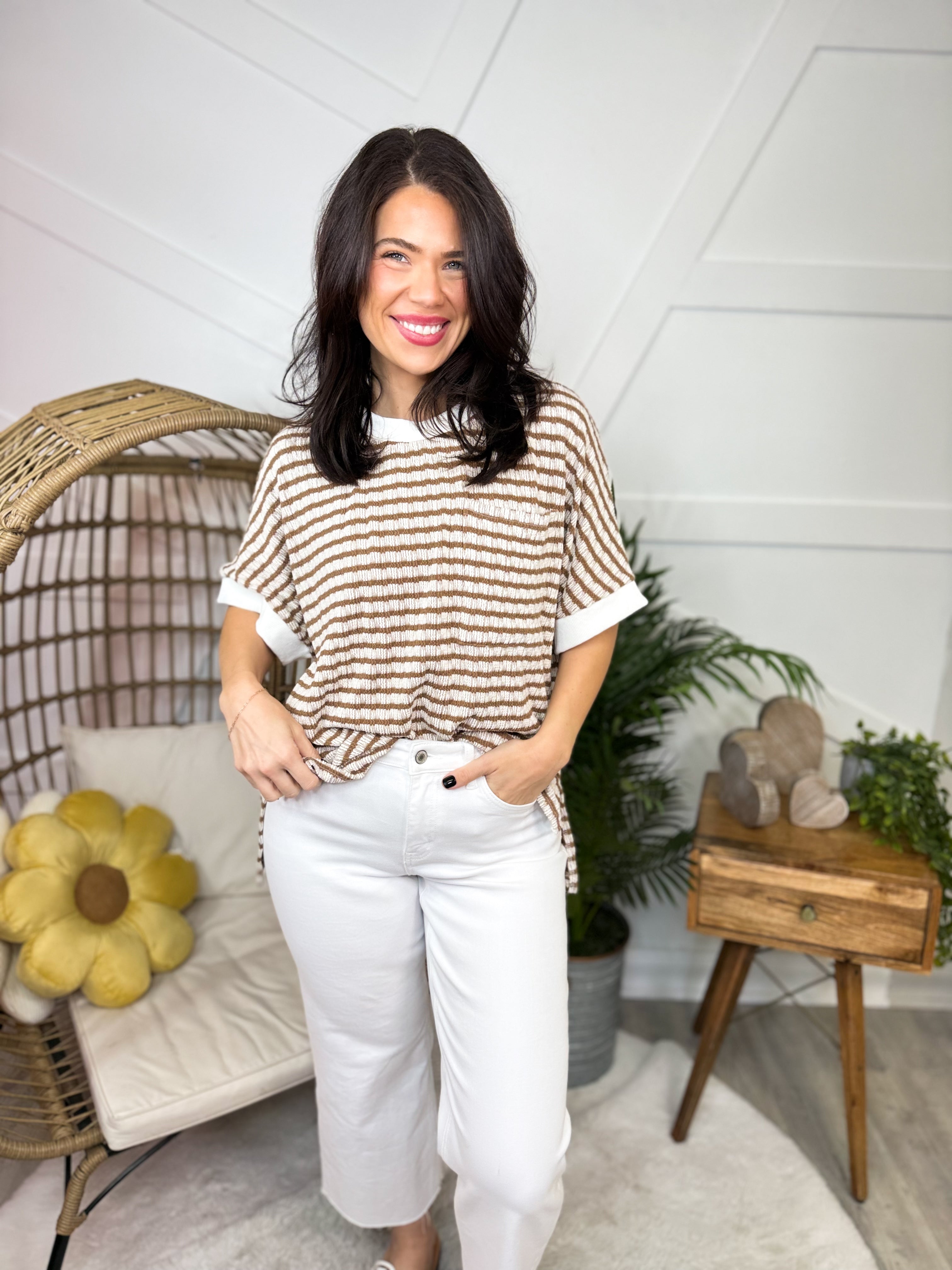 Keep Things Casual Top-110 SHORT SLEEVE TOP-Sew In Love-Heathered Boho Boutique, Women's Fashion and Accessories in Palmetto, FL