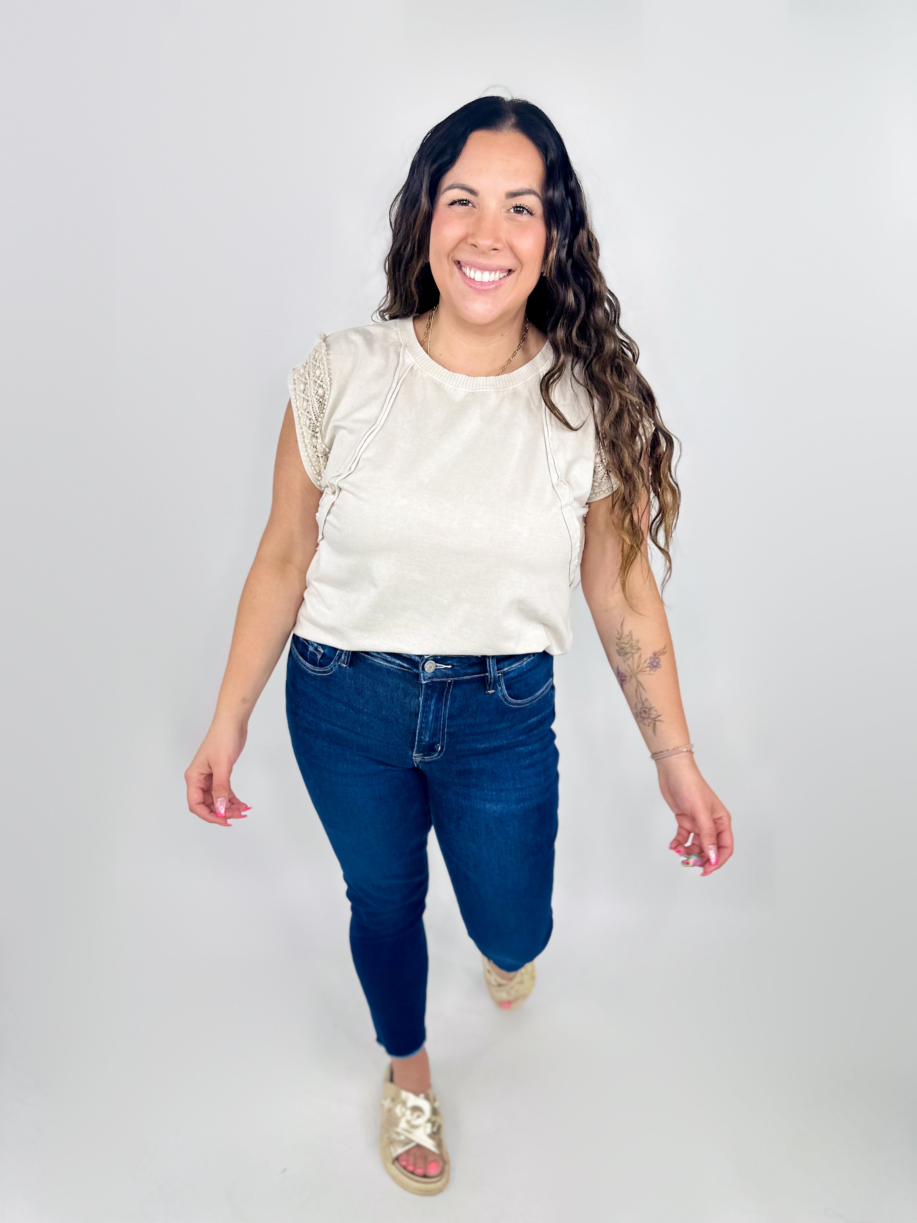 Restock: Emerson Cropped Skinny Jeans by Vervet-190 Jeans-Vervet-Heathered Boho Boutique, Women's Fashion and Accessories in Palmetto, FL