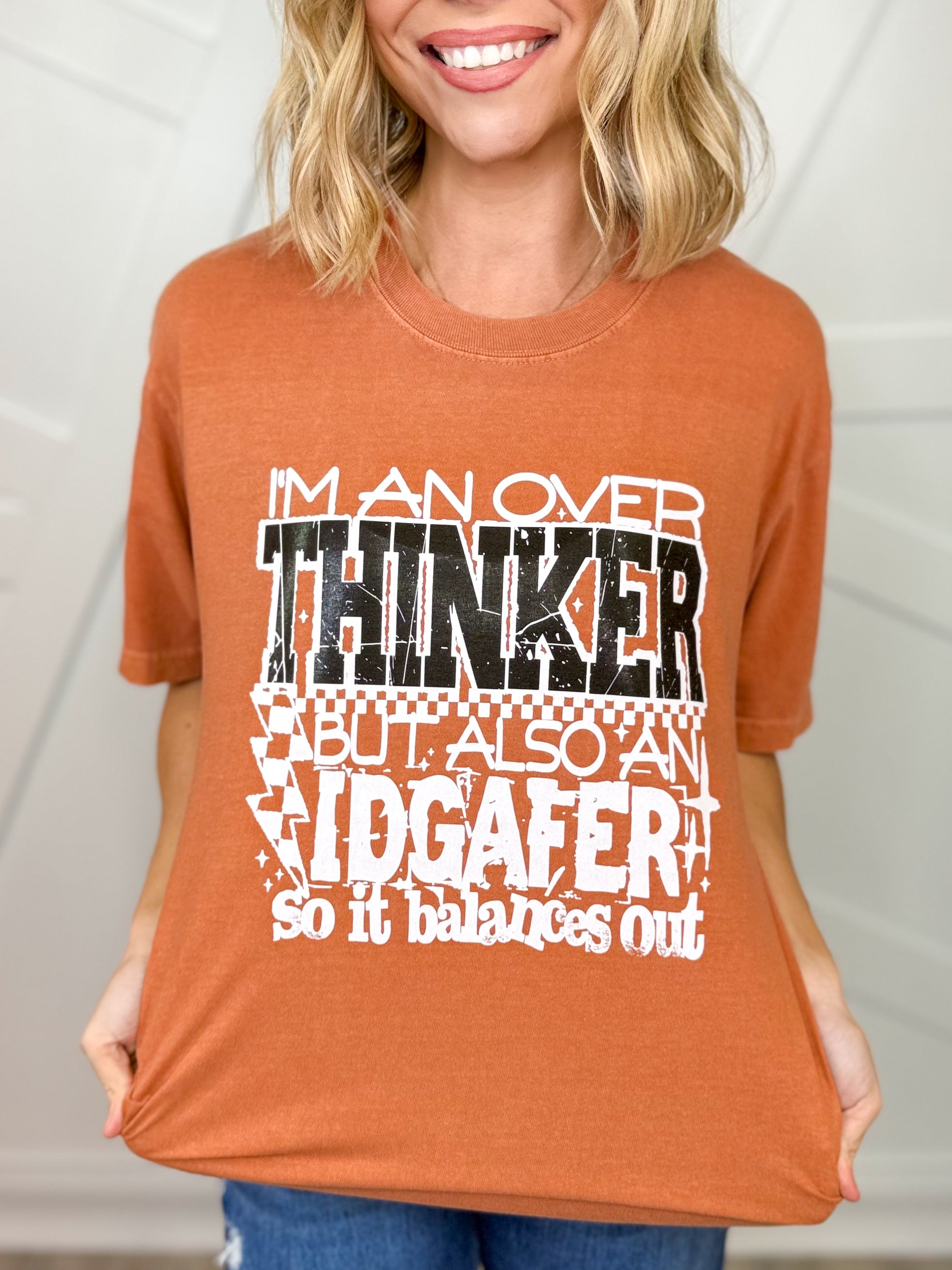 Over Thinker Graphic Tee-130 Graphic Tees-Heathered Boho-Heathered Boho Boutique, Women's Fashion and Accessories in Palmetto, FL