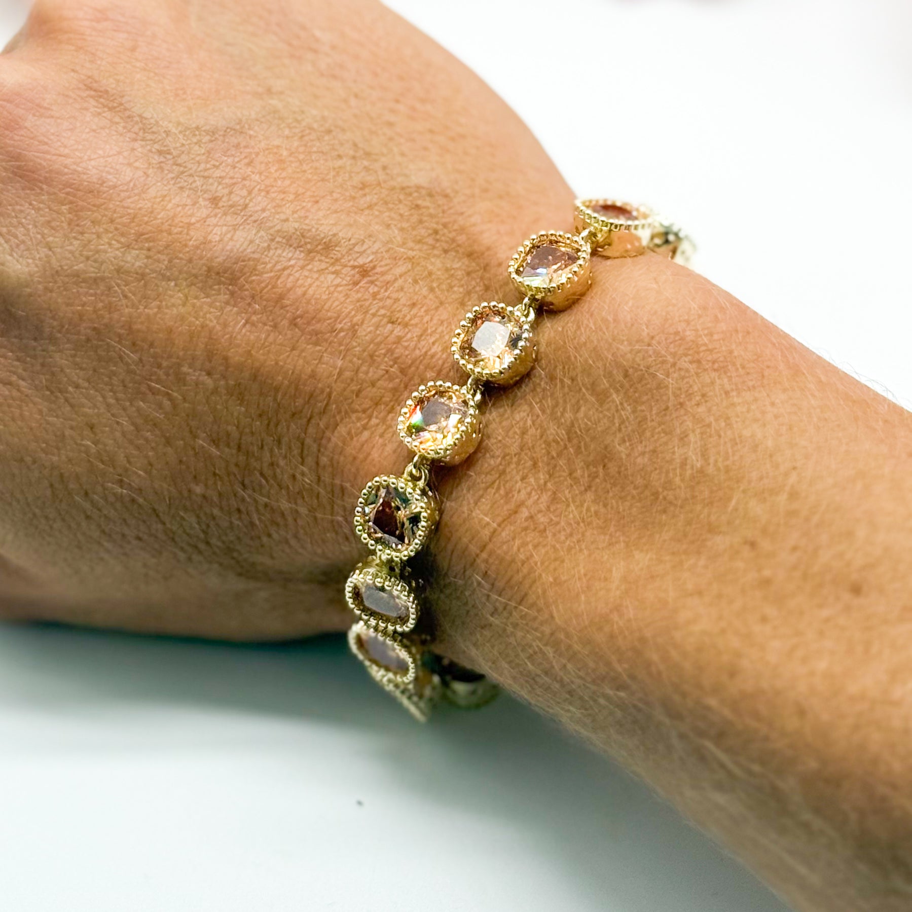 Attention Getting Tennis Bracelet-310 Jewelry-Millenx Accessories, LLC.-Heathered Boho Boutique, Women's Fashion and Accessories in Palmetto, FL